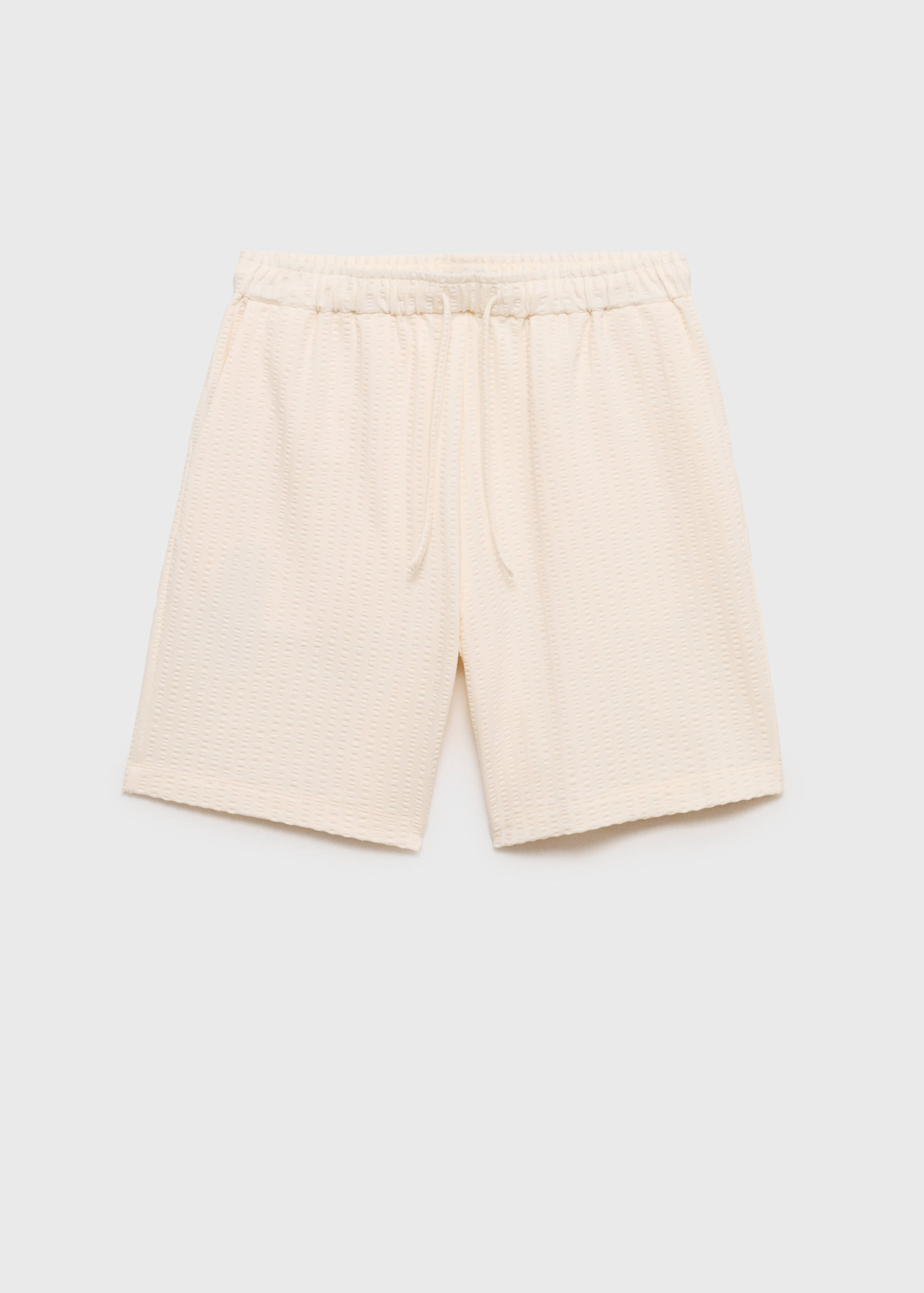 Cotton seersucker bermuda shorts with drawstring - Article without model