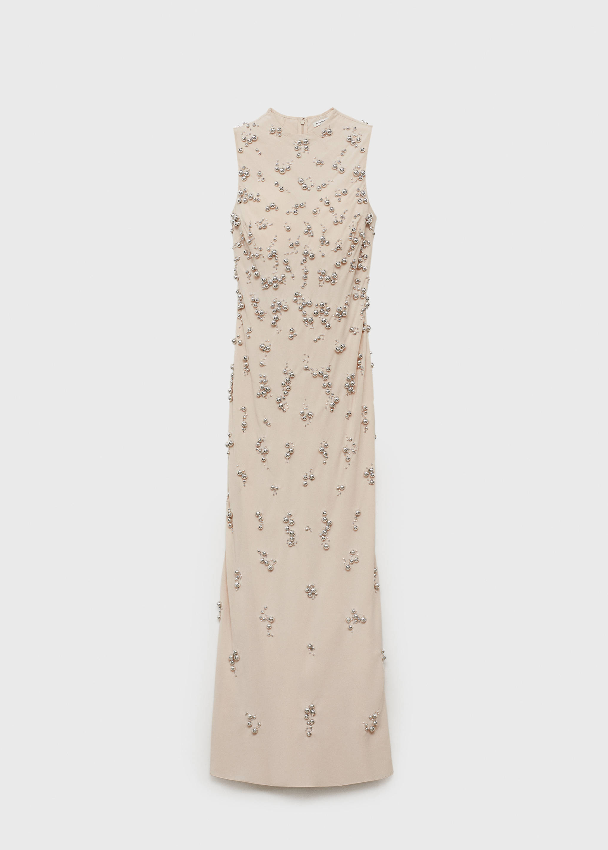 Lange jurk met geborduurde bolletjes - Artikel zonder model