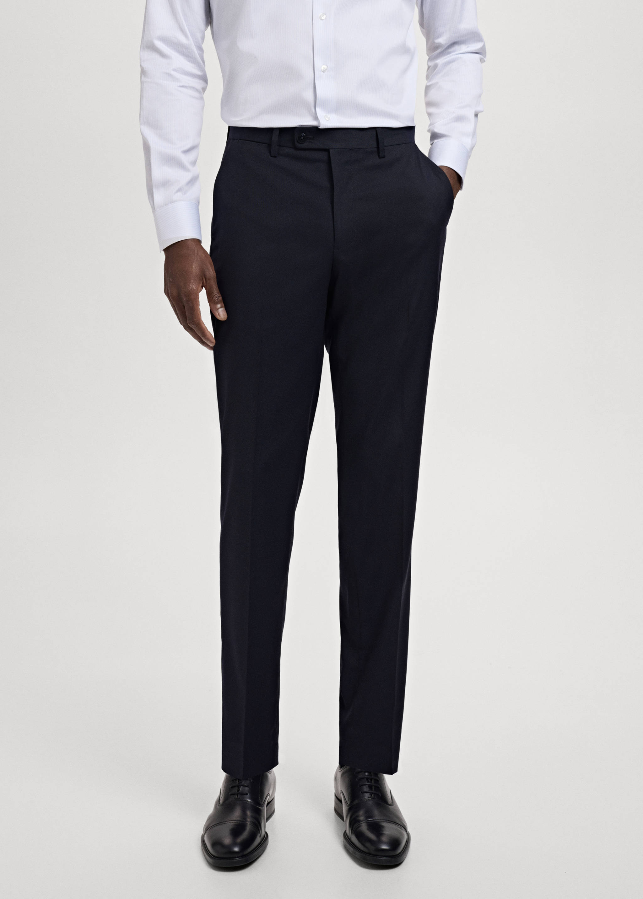 Milan slim-fit suit trousers - Medium plane