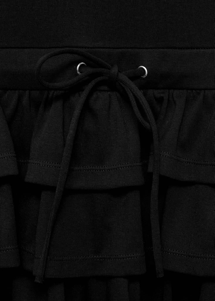 Halter-neck ruffle dress — Black