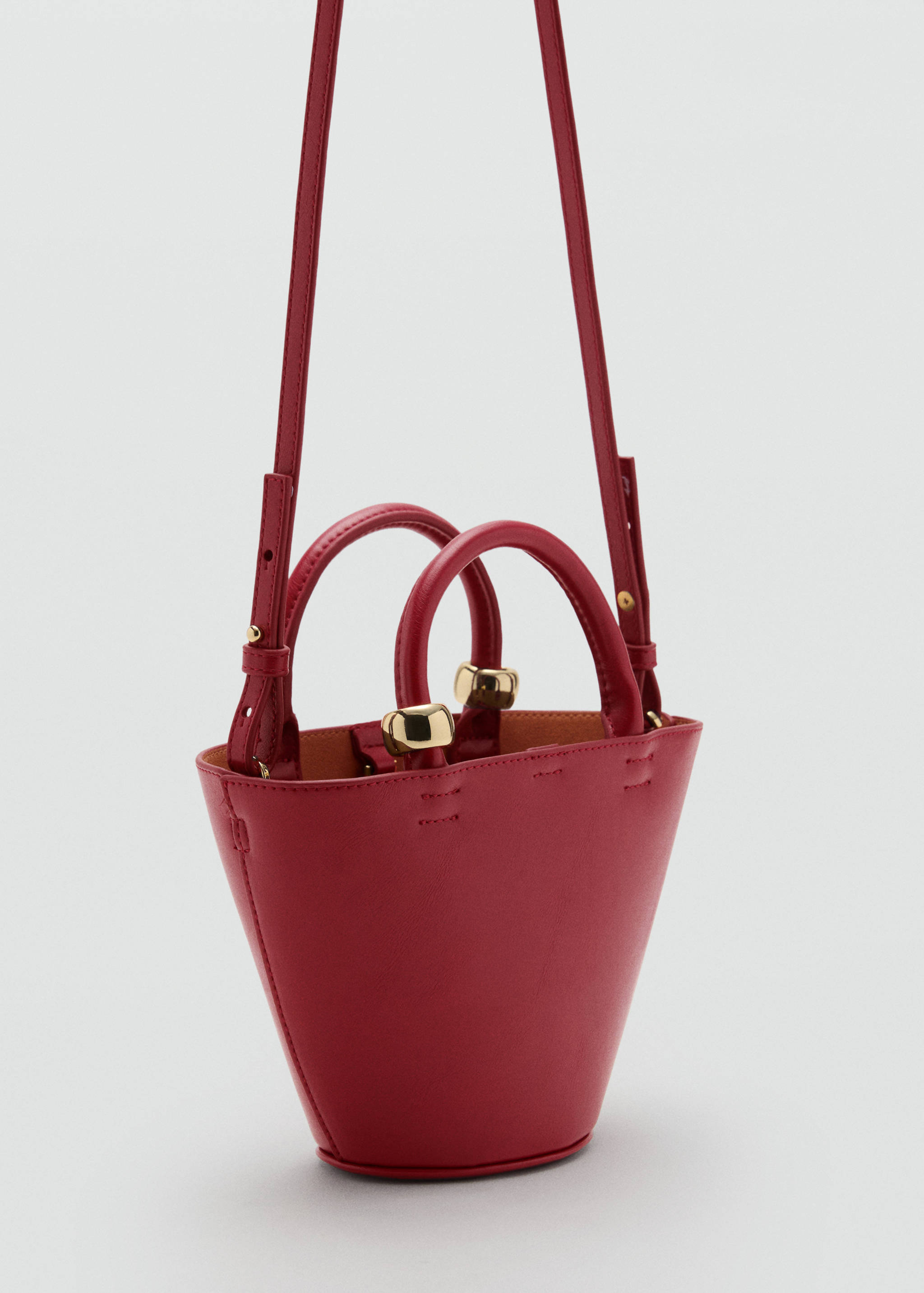 Mini shopper bag with metallic detail - Medium plane