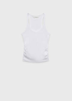 Cotton maternity top with straps — White 6