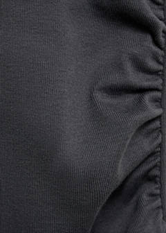 Cotton maternity top with straps — Charcoal 9