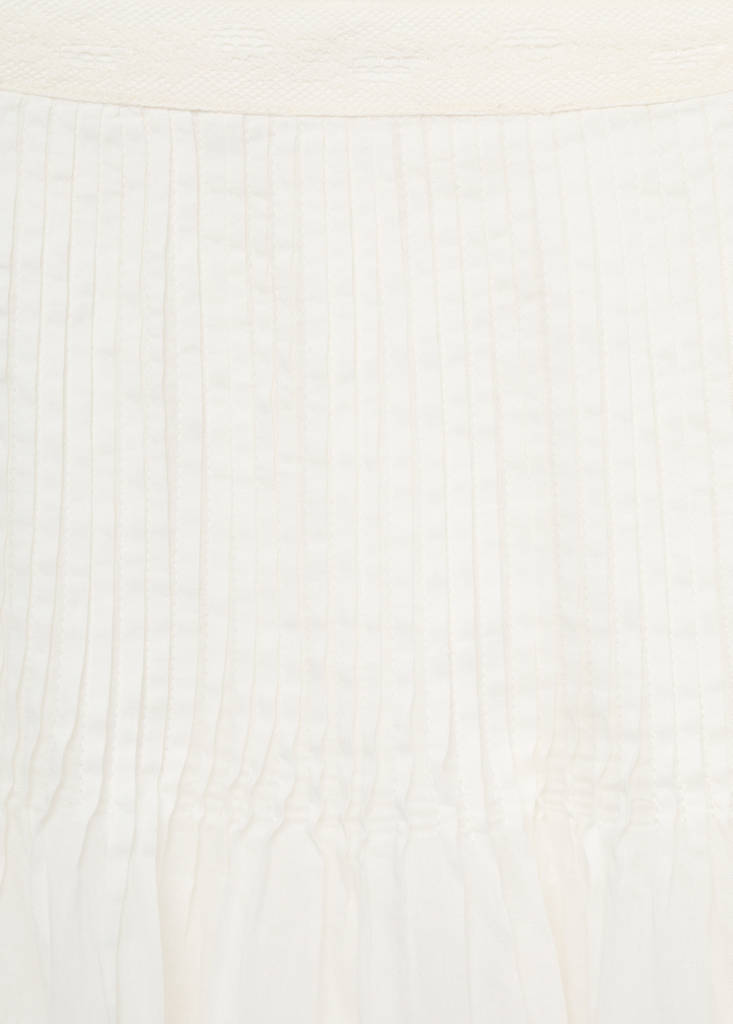 Lace cotton skirt — White