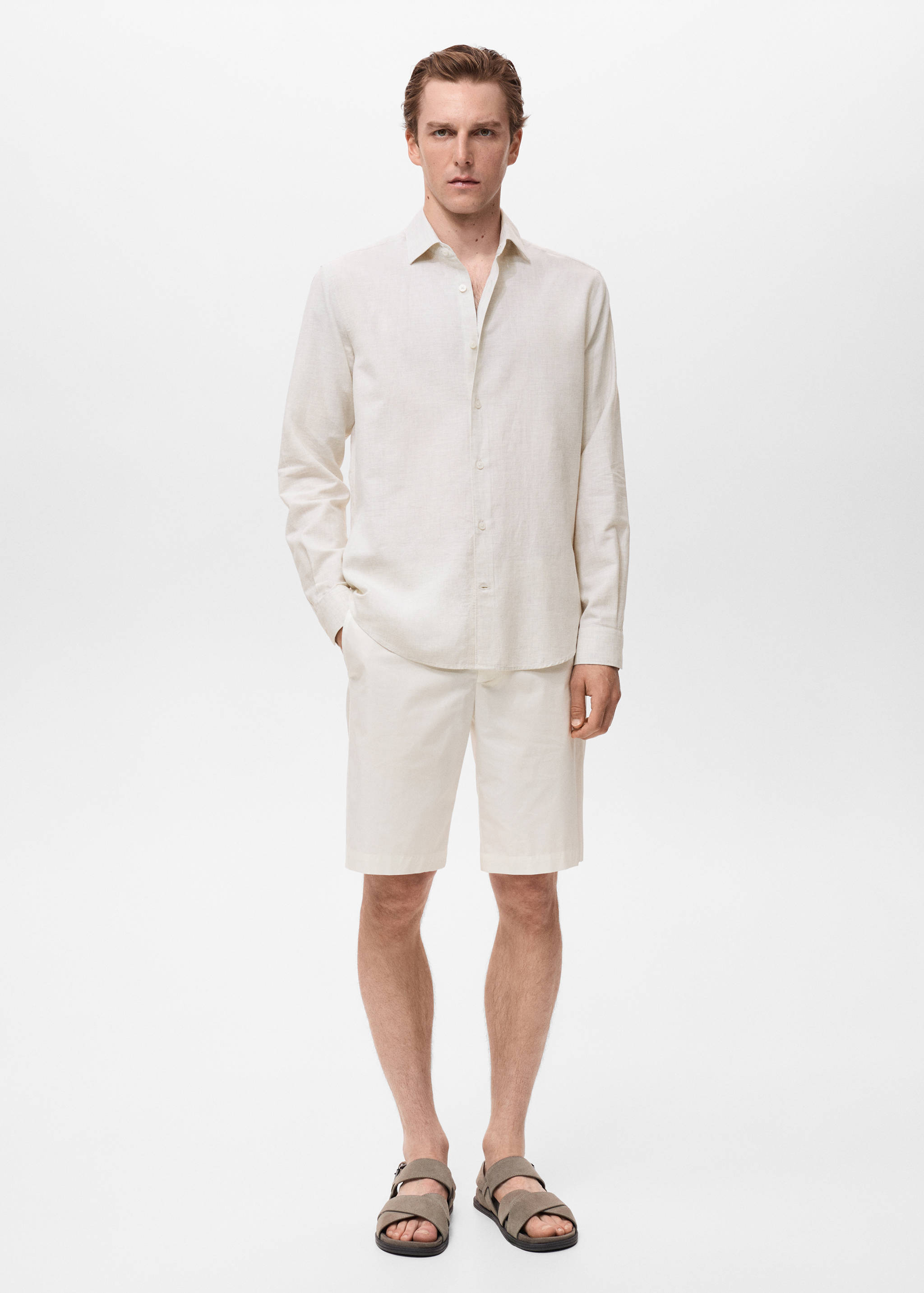 Cotton linen-blend shirt - General plane