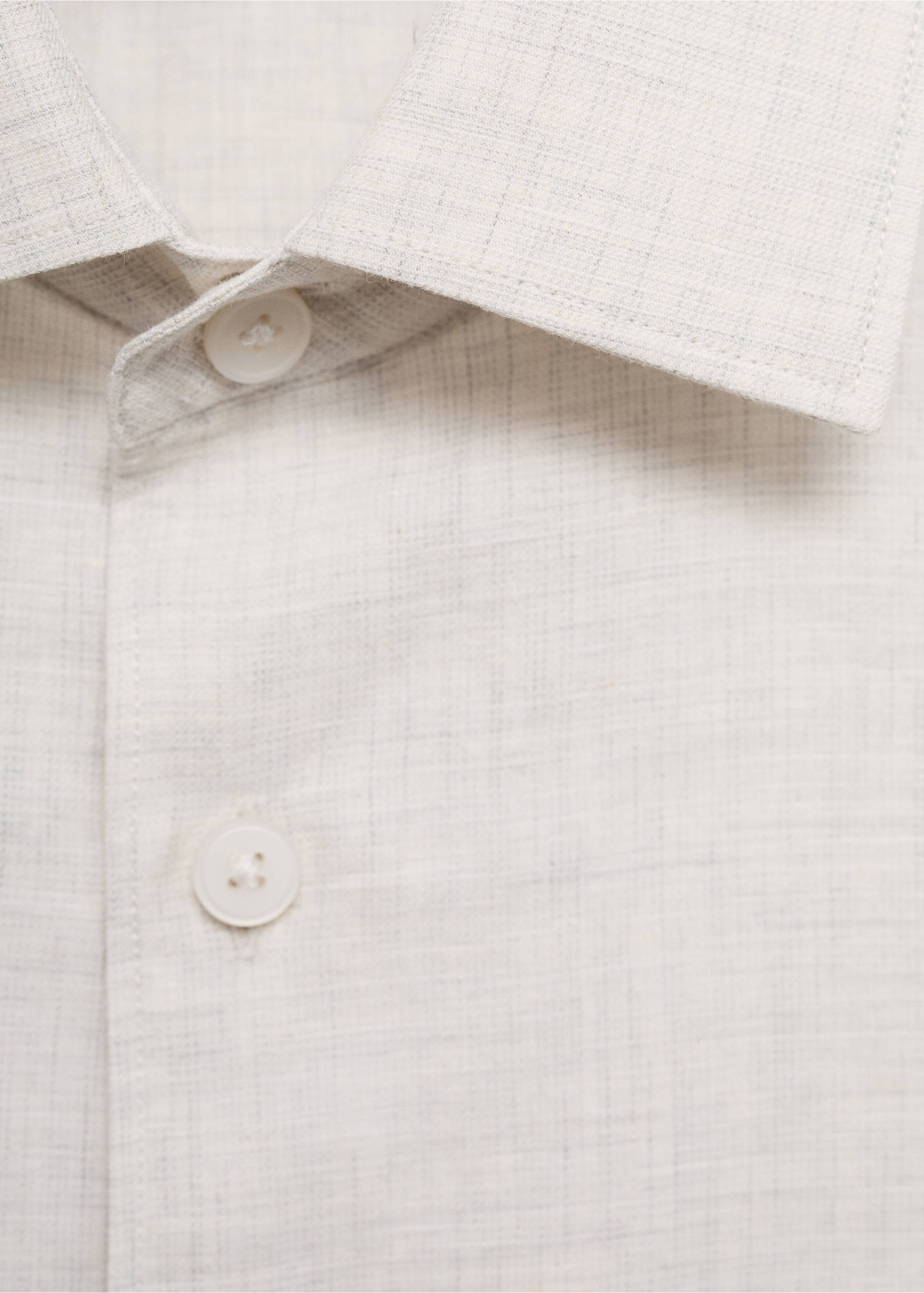 Cotton linen-blend shirt - Details of the article 8, Off White. Ref: 17071258-00.