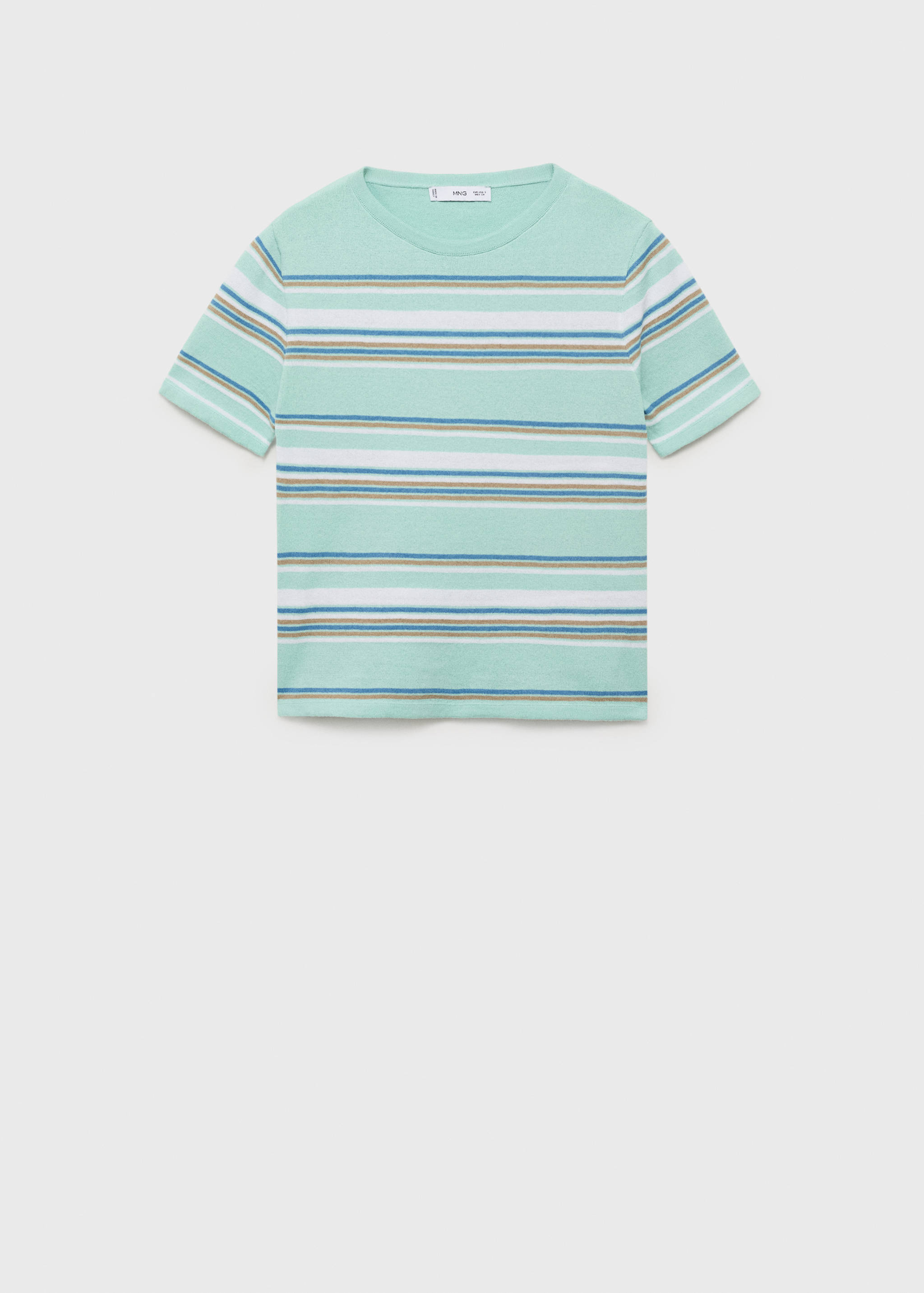 Short-sleeved sweater with combined stripes - Article without model