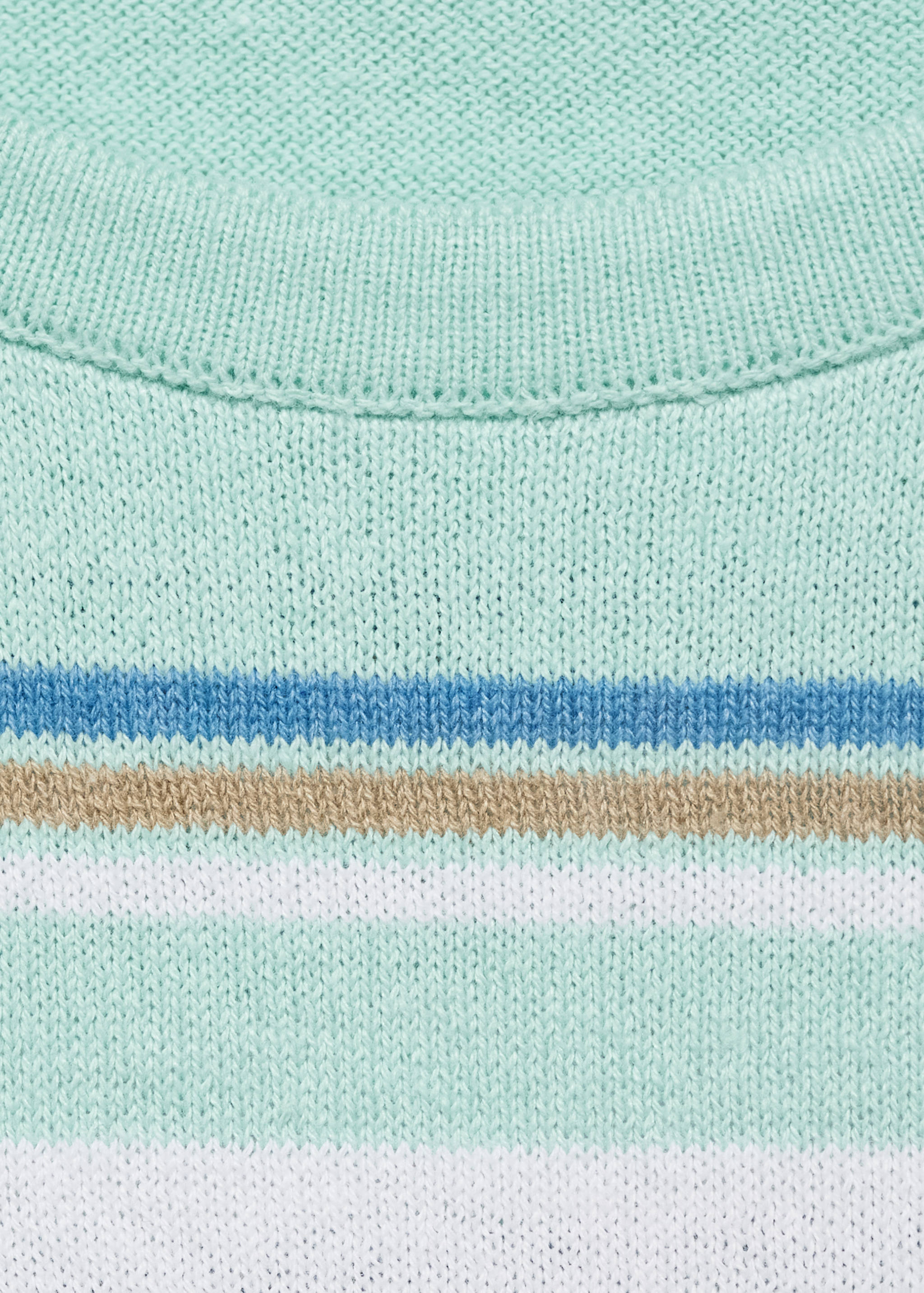 Short-sleeved sweater with combined stripes - Details of the article 8