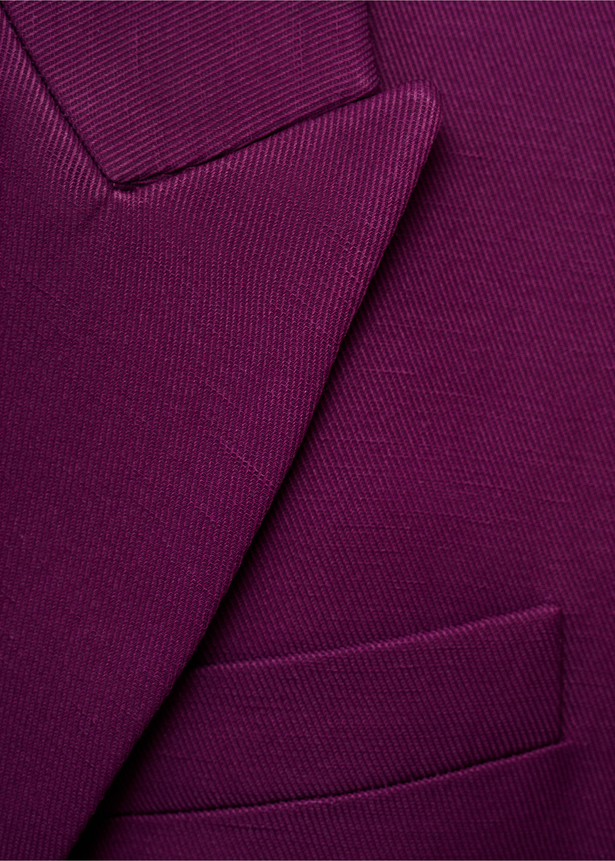 Blazer costume croisé lin mélangé - Détail de l'article 8, Fuchsia. Ref: 17071264-00.