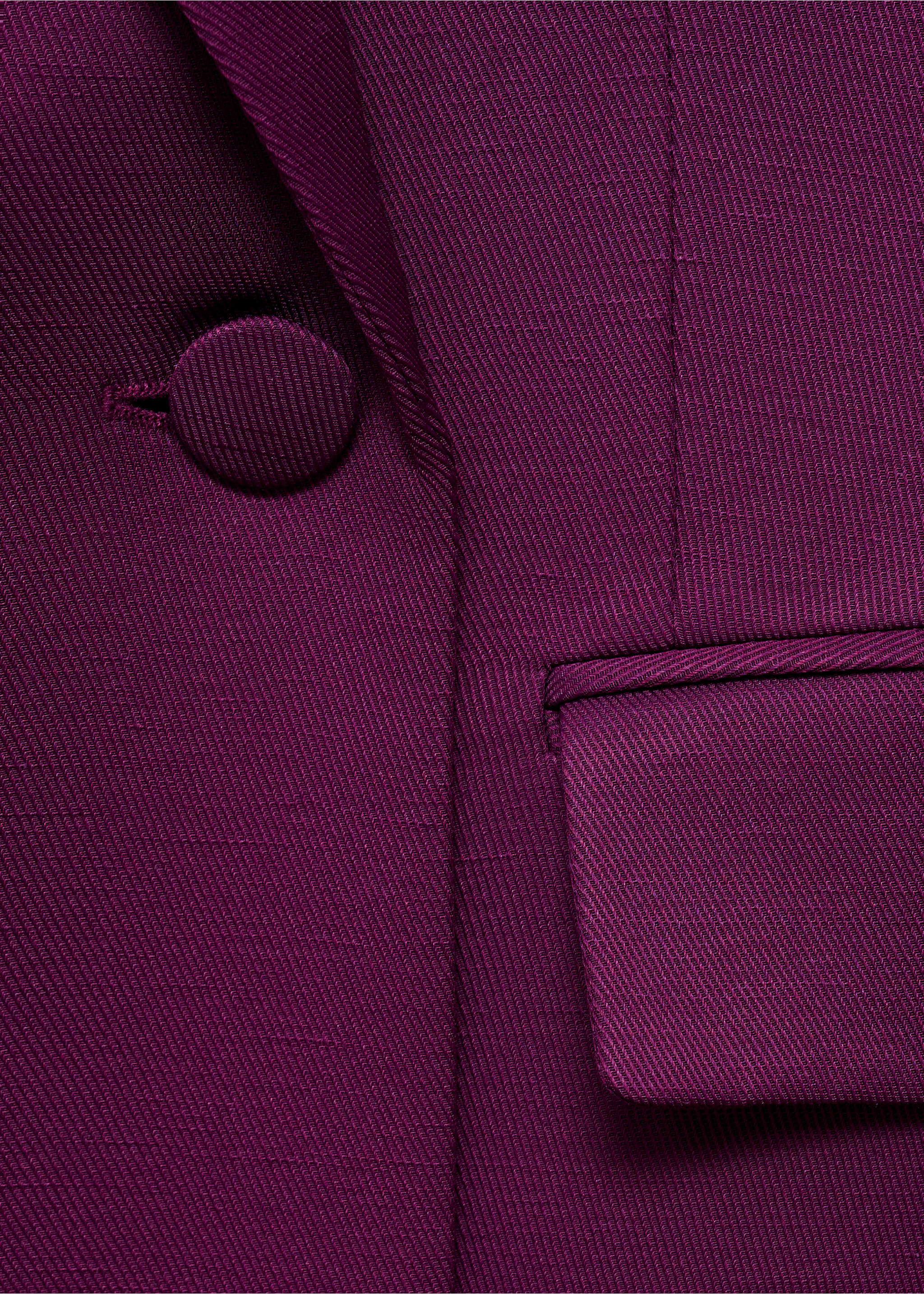 Blazer costume croisé lin mélangé - Détail de l'article 0, Fuchsia. Ref: 17071264-00.