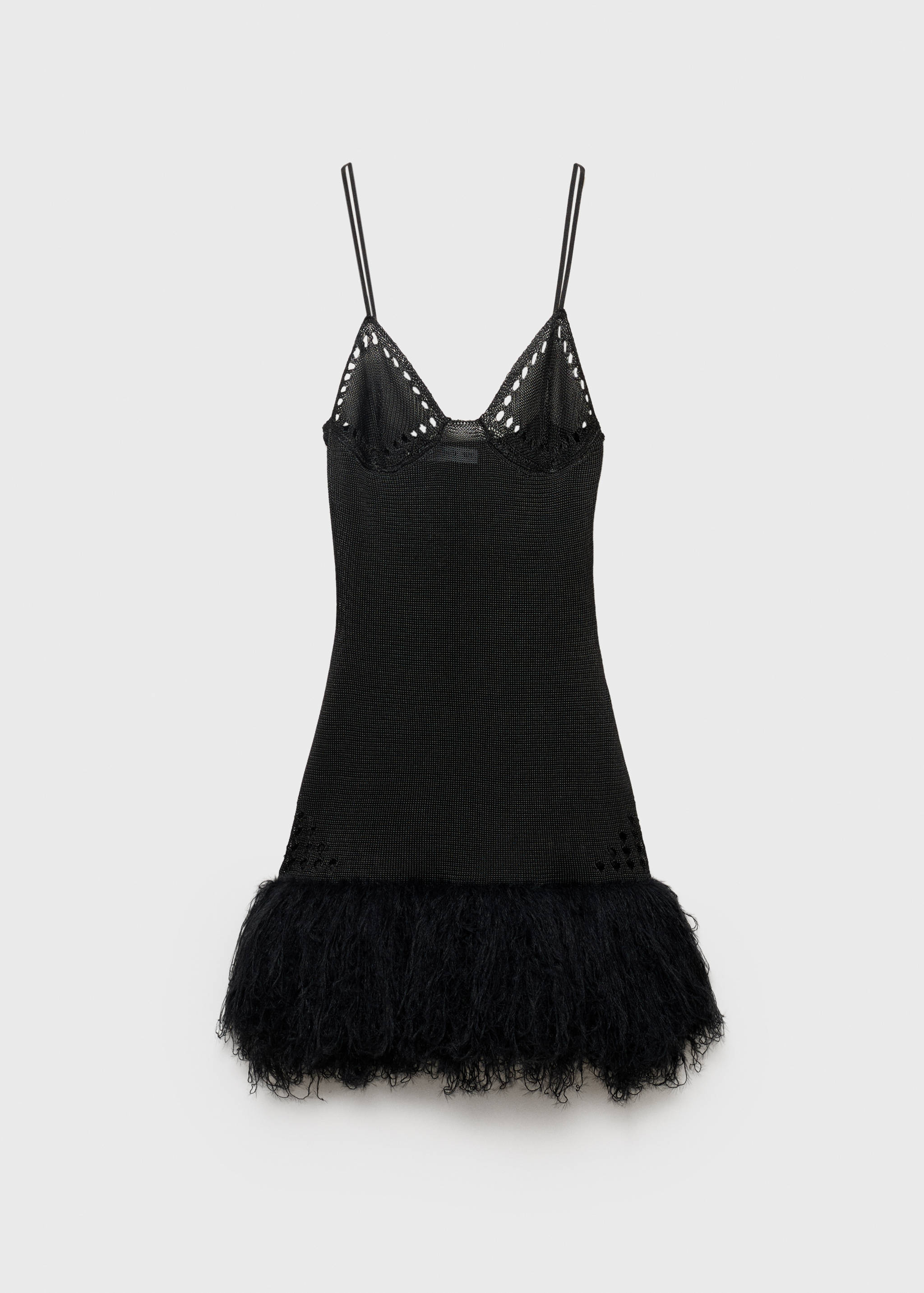 Combined knitted dress with feather effect - Article without model