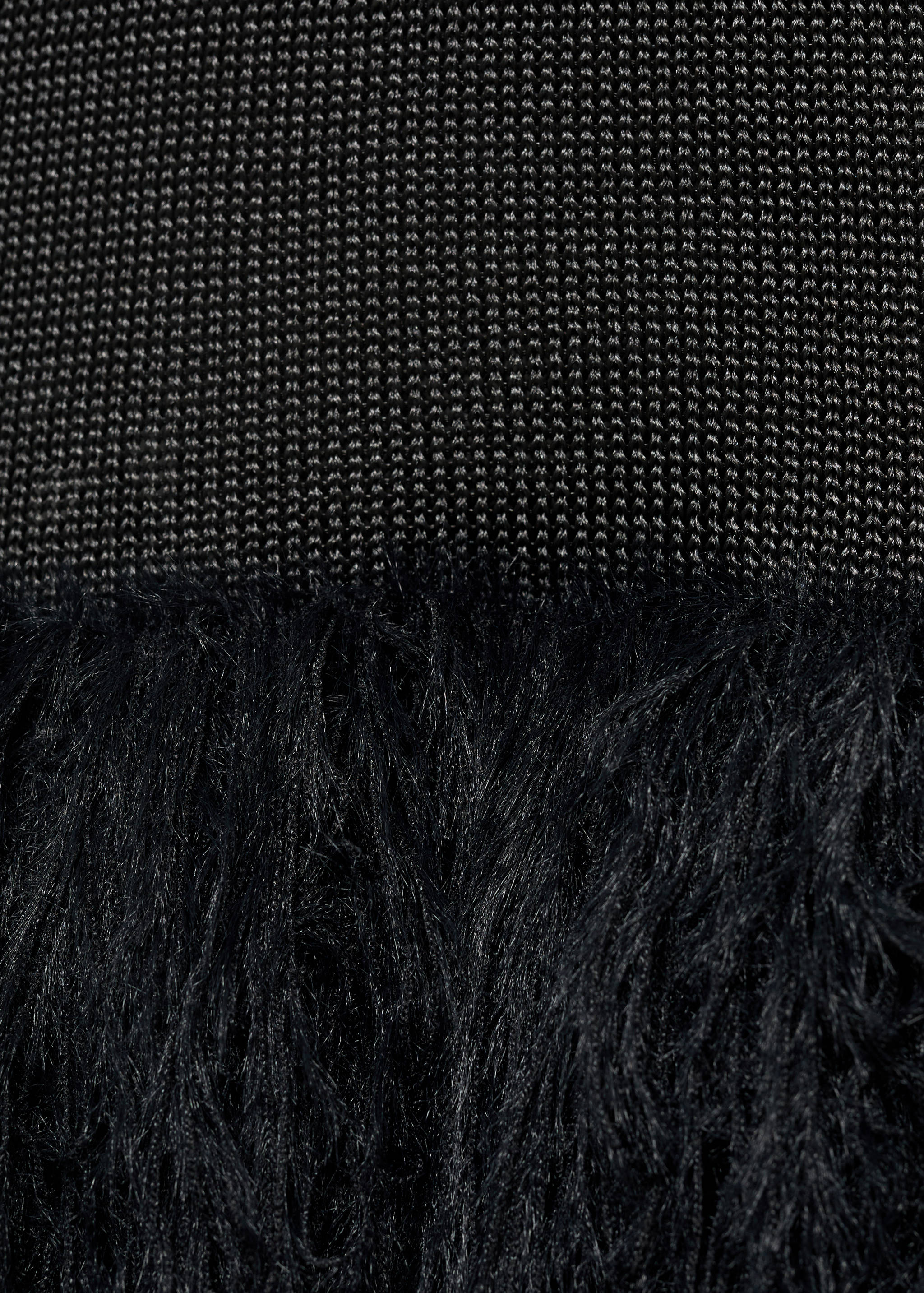 Combined knitted dress with feather effect - Details of the article 0