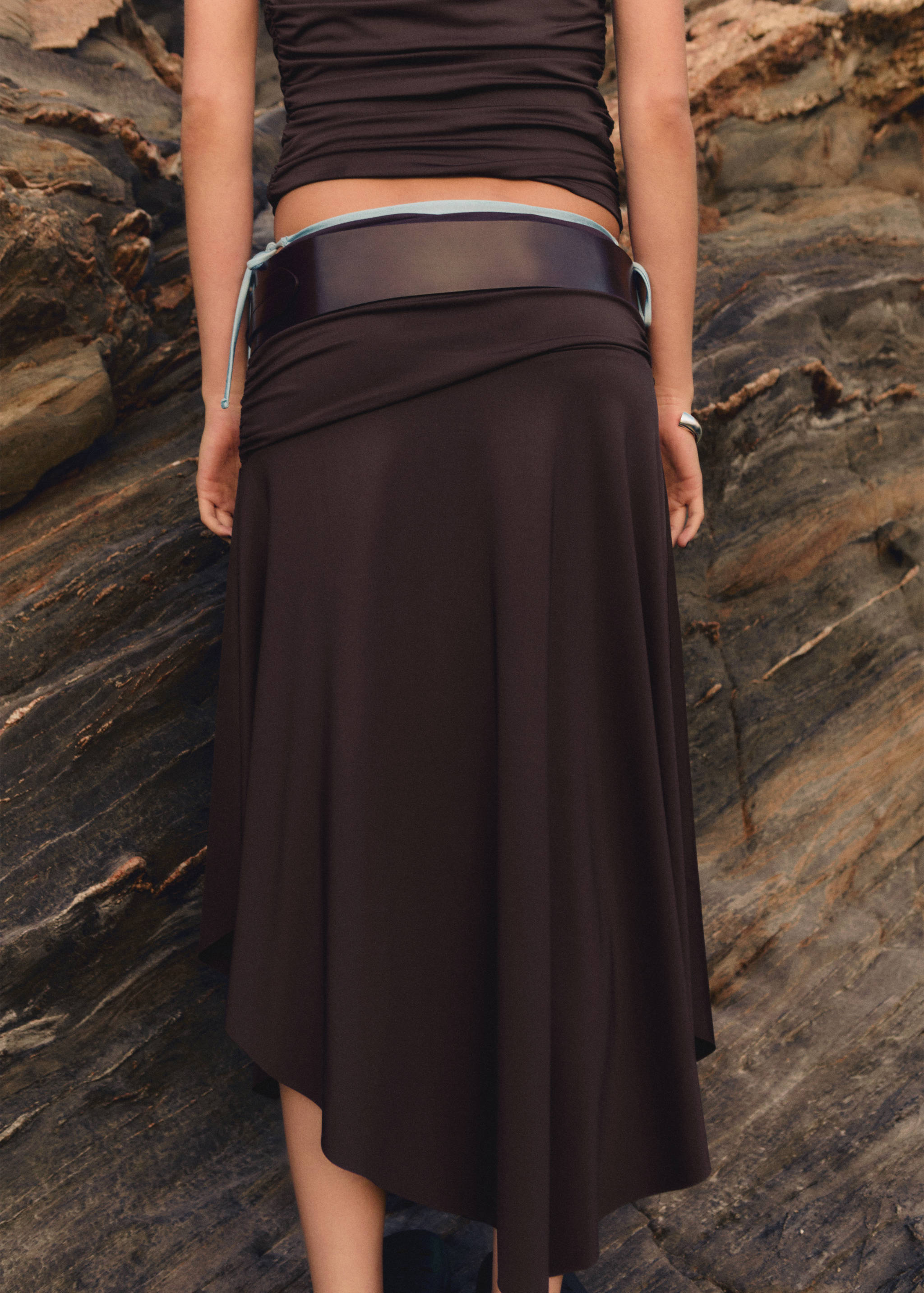 Φούστα midi ντραπέ - Πίσω όψη προϊόντος