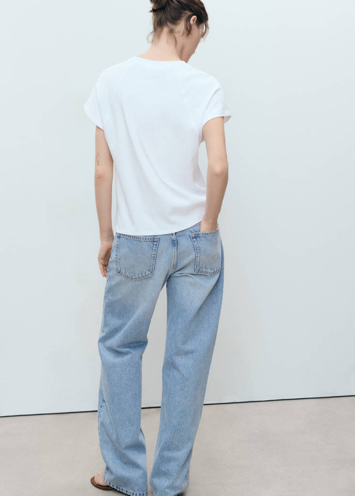 Rounded neck cotton t-shirt — White