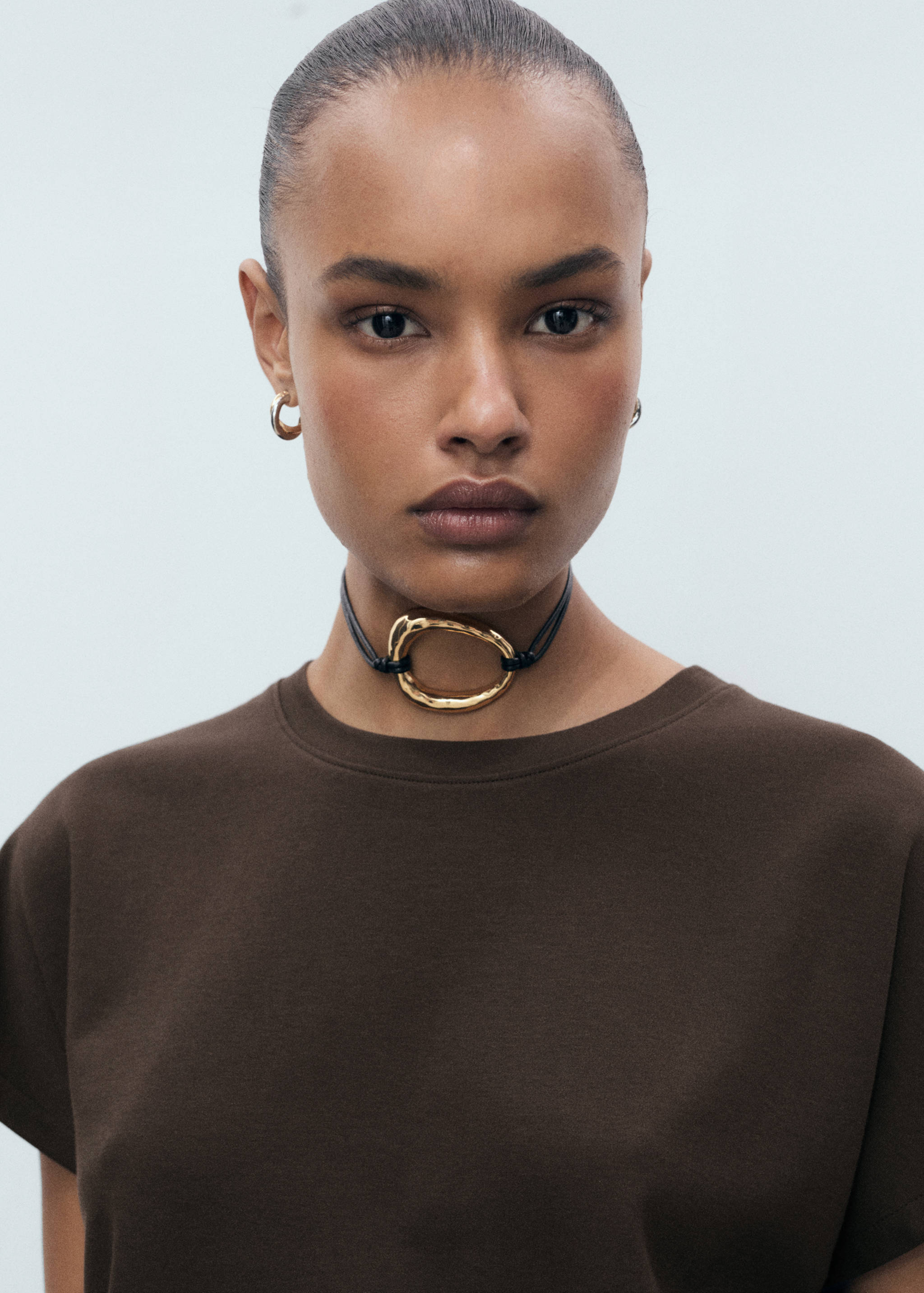 Rounded neck cotton t-shirt - Details of the article 1