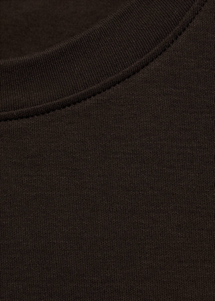 Rounded neck cotton t-shirt — Brown