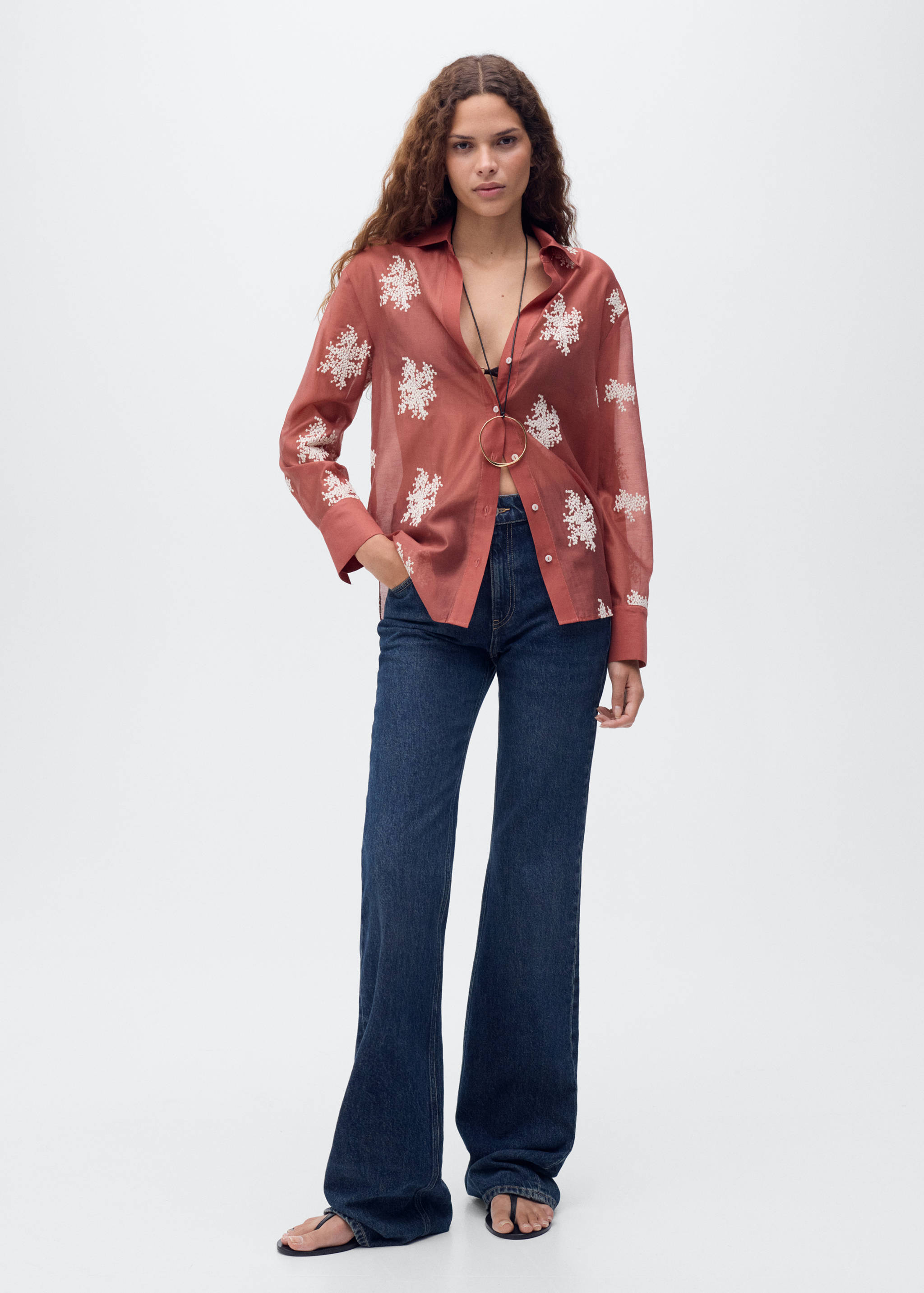 Embroidered lyocell shirt - General plane