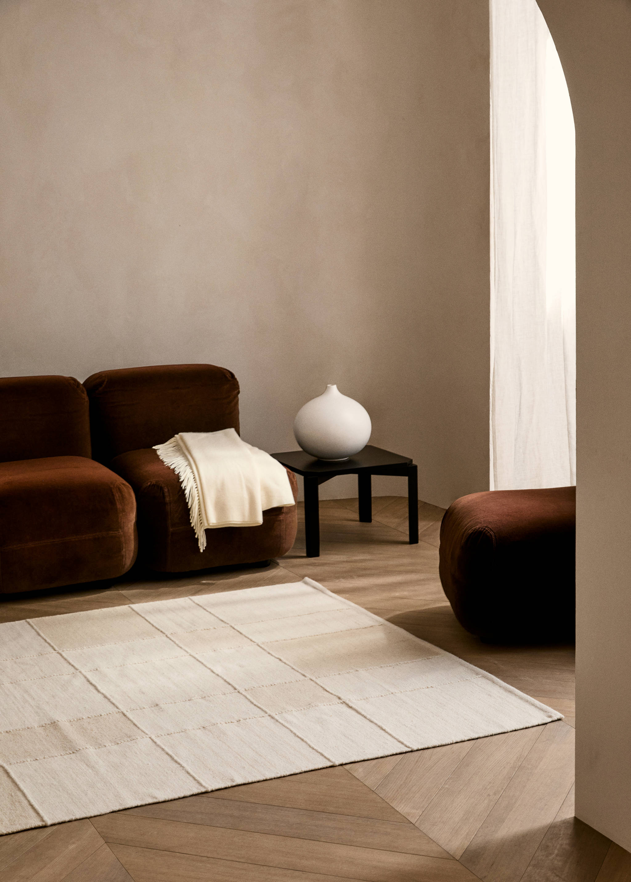 Large wool patchwork-effect rug - General plane