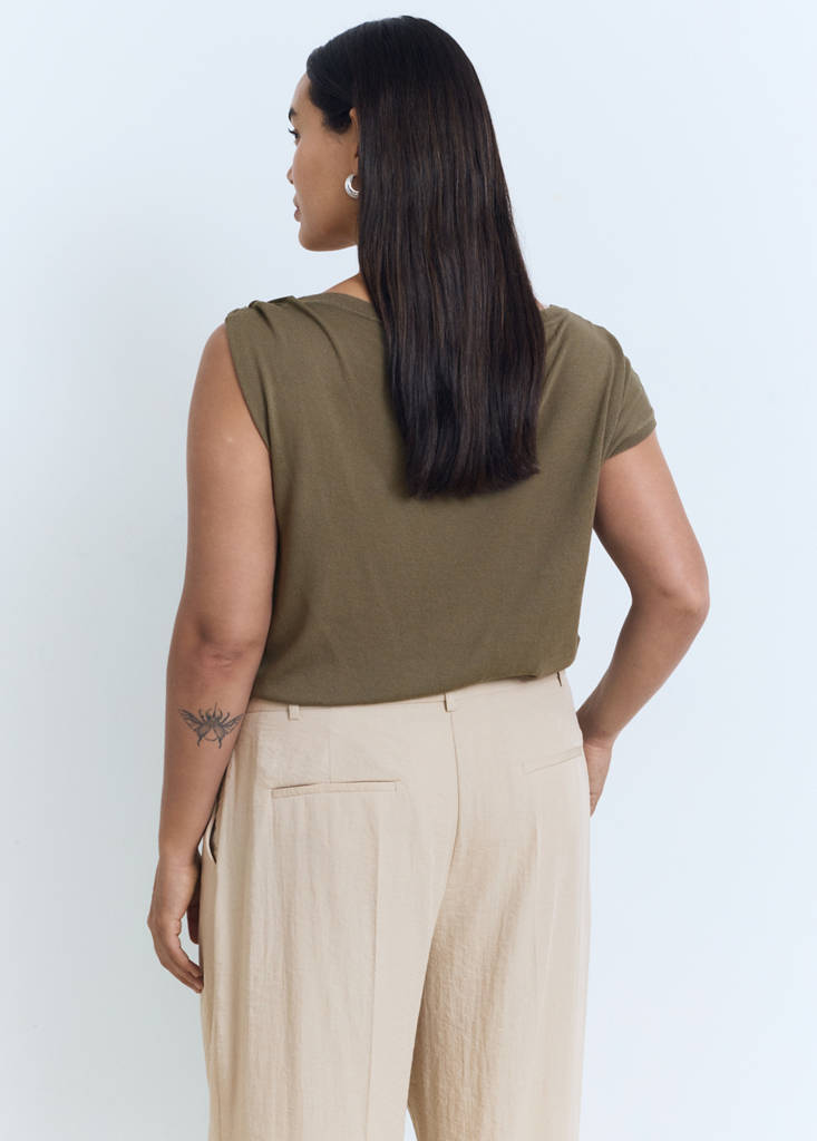 Wide leg pleated trousers — Light/Pastel Grey