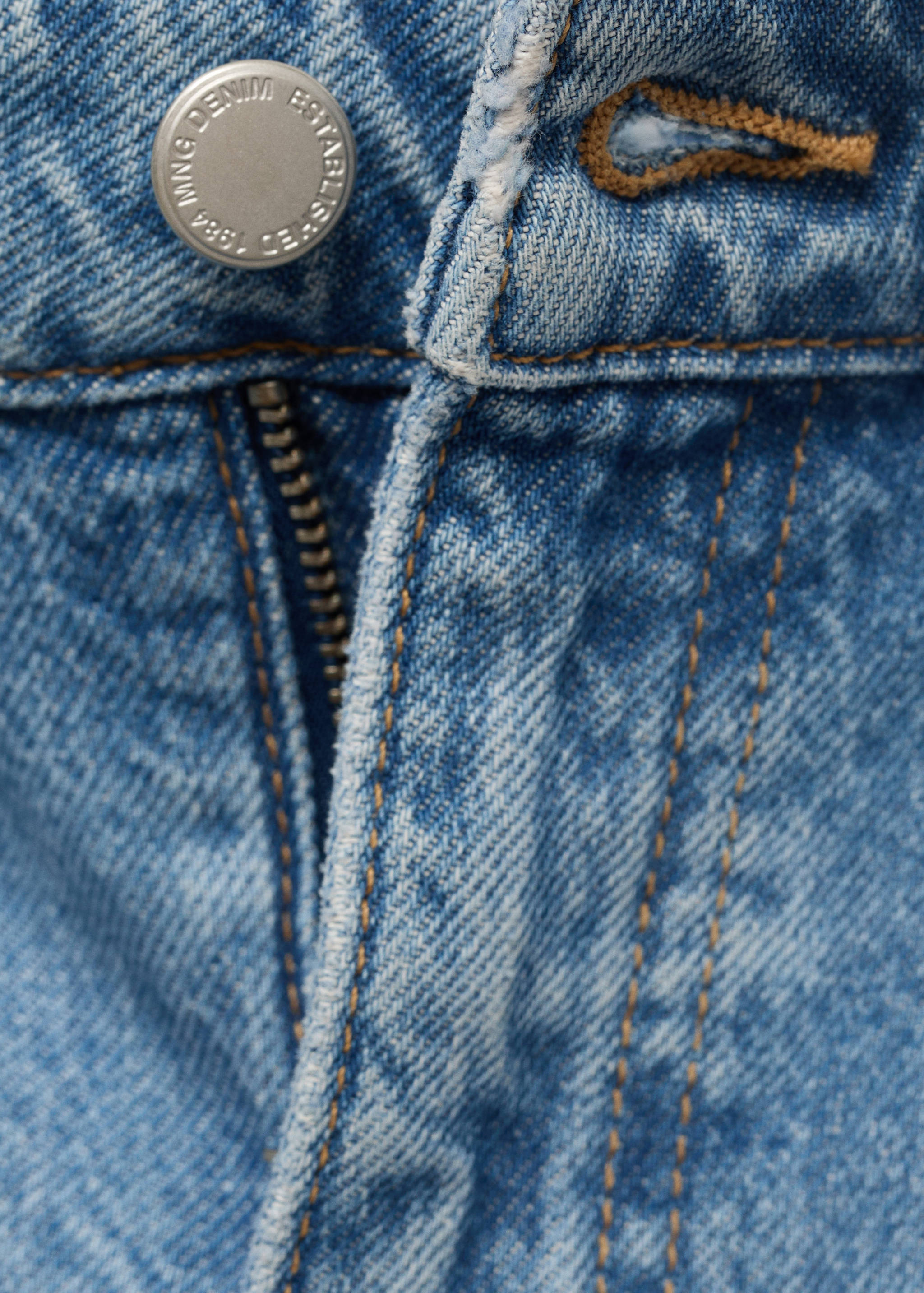 Calções de ganga retos com cintura alta - Pormenor do artigo 0