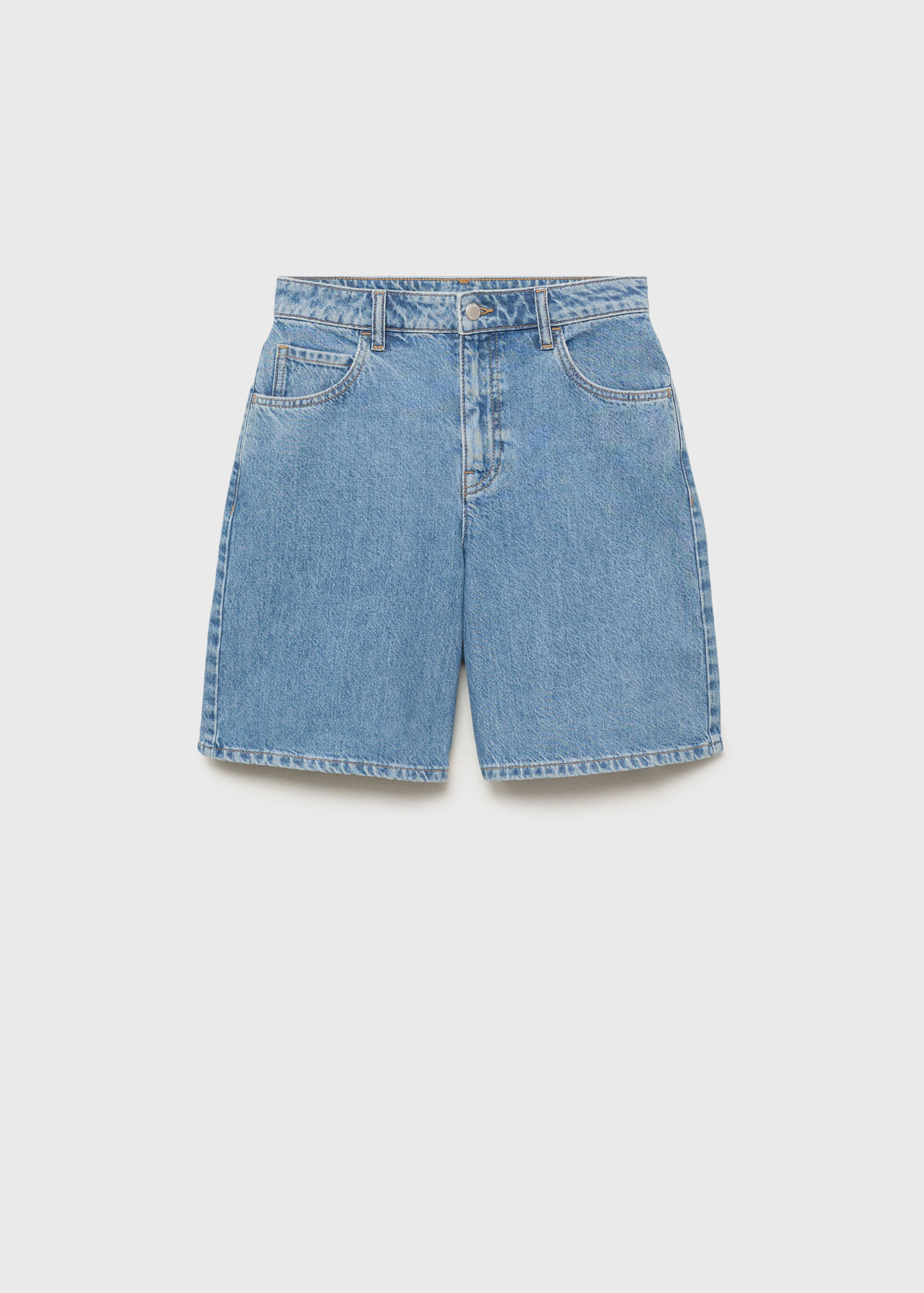 Bermudas denim rectas tiro alto - Artículo sin modelo