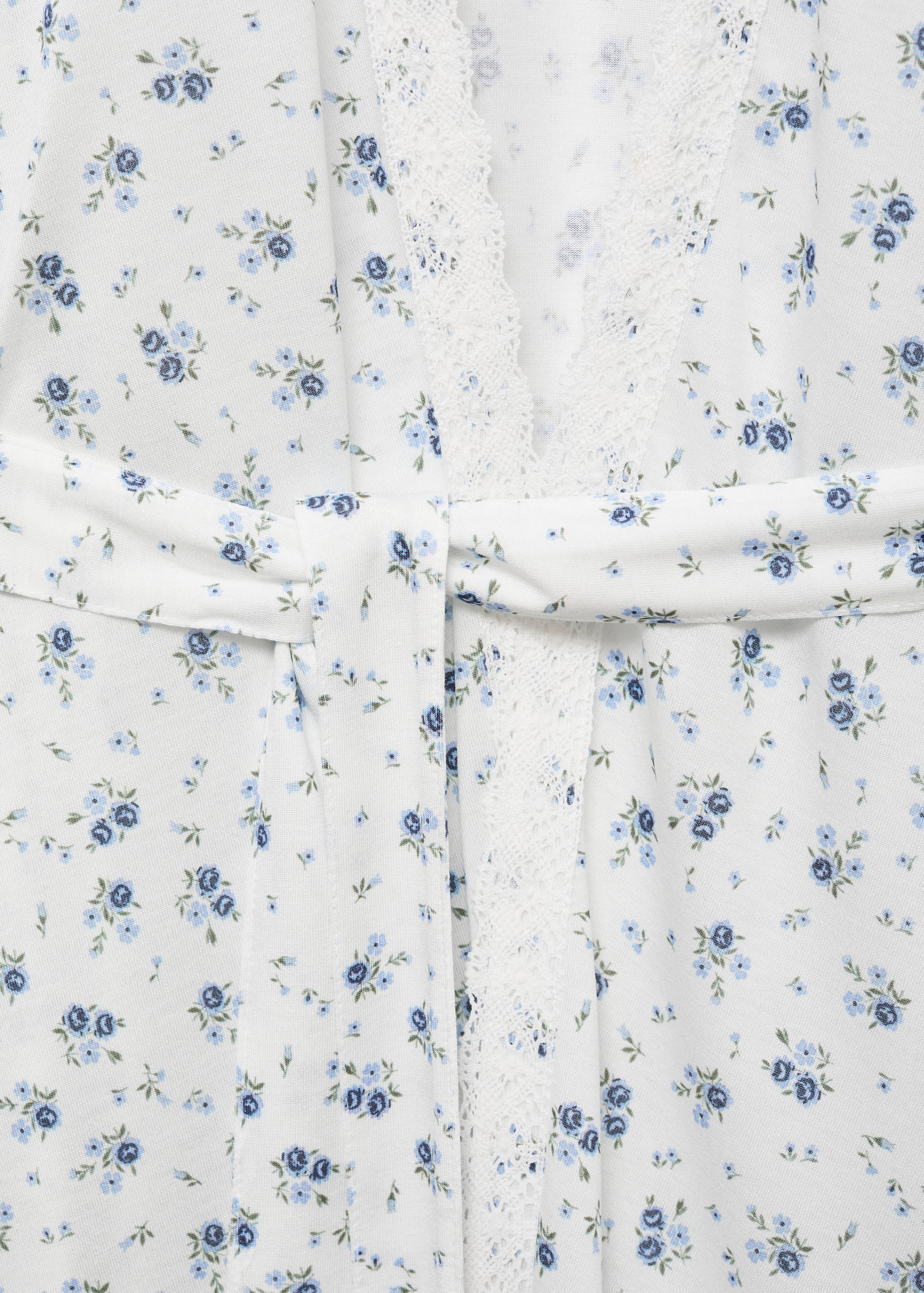 Floral-print dressing gown with lace trim - Details of the article 8