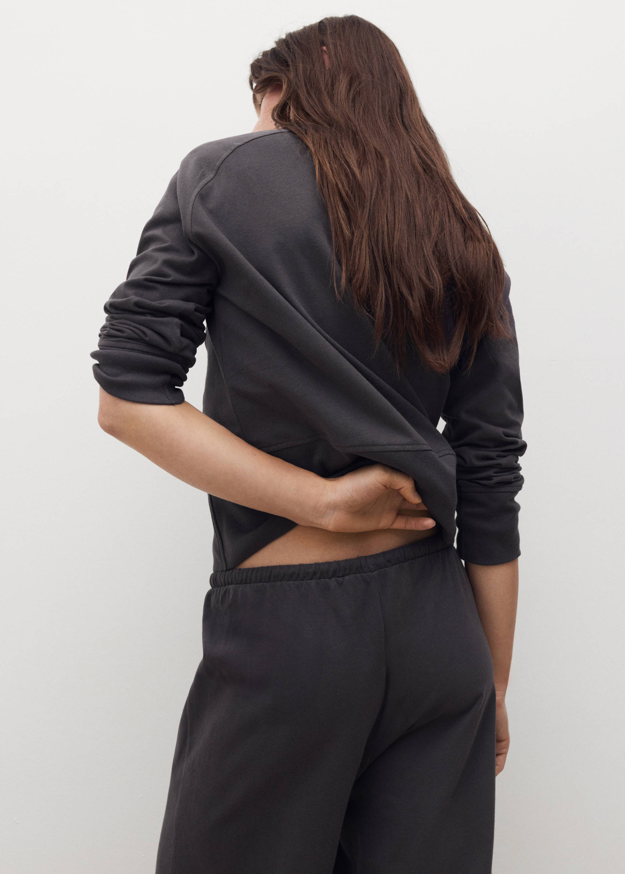 Cotton sweatshirt with soft finish - Reverse of the article