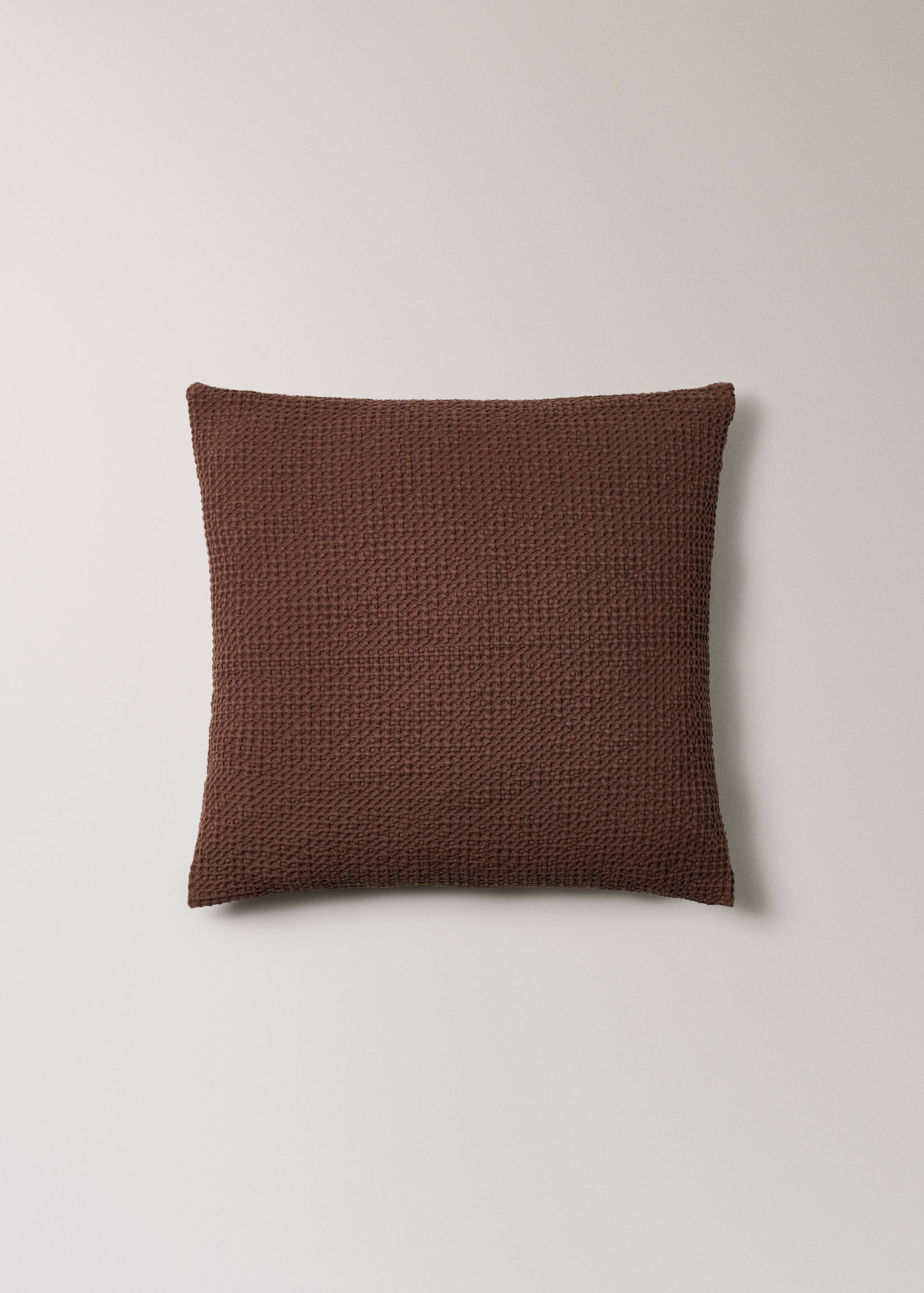 Capa de almofada decorativa de gaze de algodão garment-dyed com textura waffle 50x50 cm - Artigo sem modelo