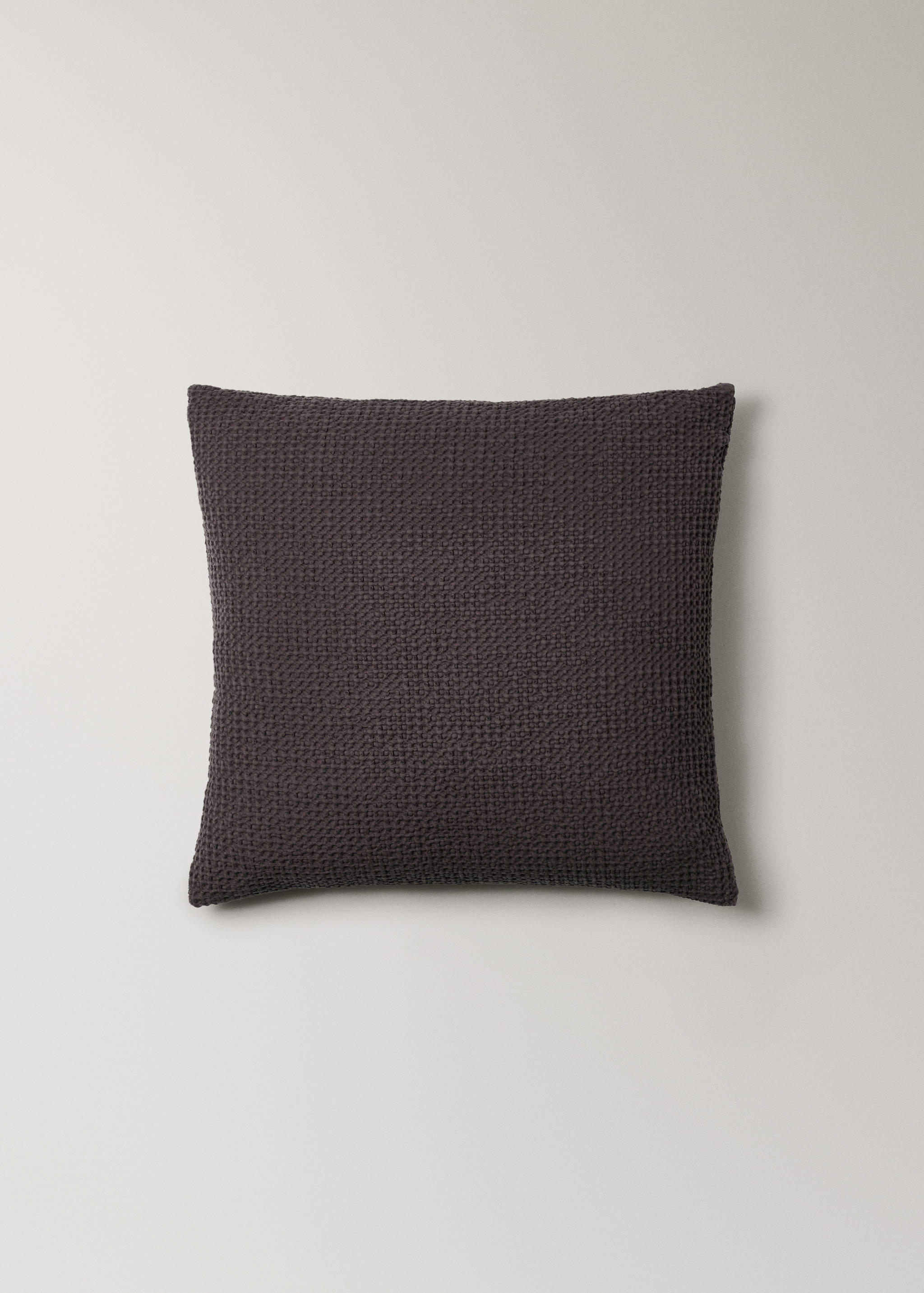 Capa de almofada decorativa de gaze de algodão garment-dyed com textura waffle 50x50 cm - Artigo sem modelo