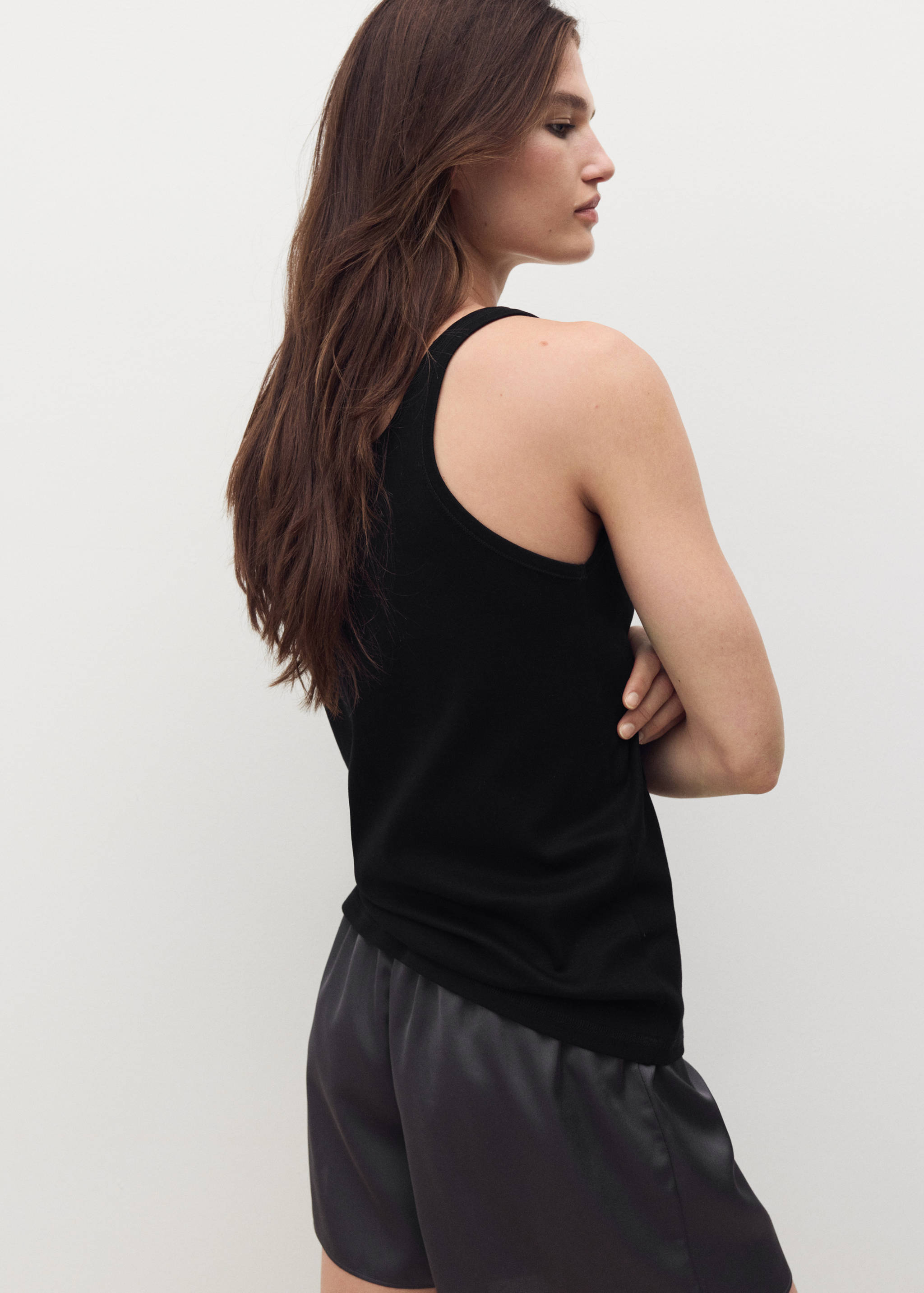 Cotton round-neck top - Reverse of the article