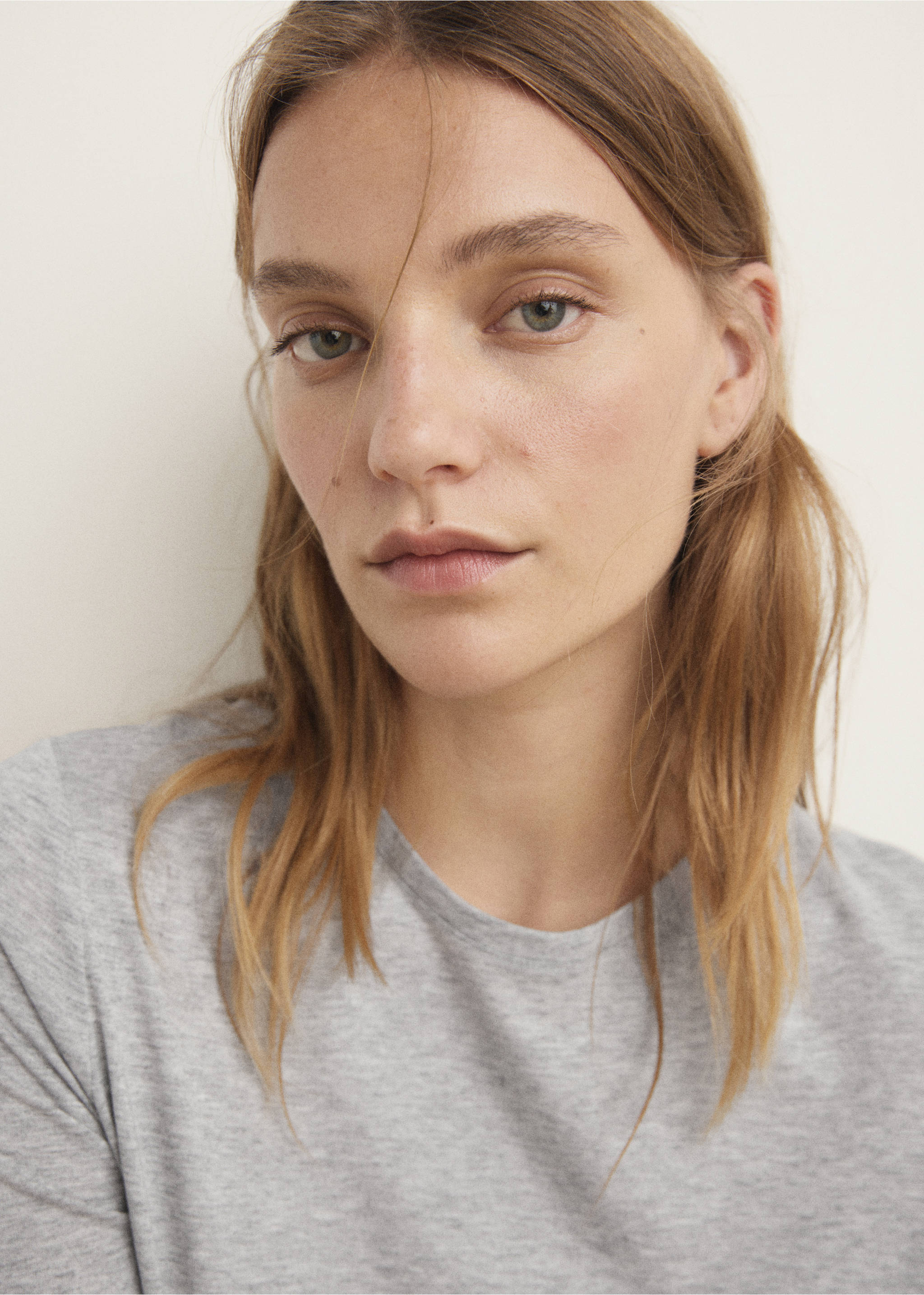 T-shirt pyjama lyocell coton - Détail de l'article 1, Gris clair/pastel. Ref: 17071540-00.