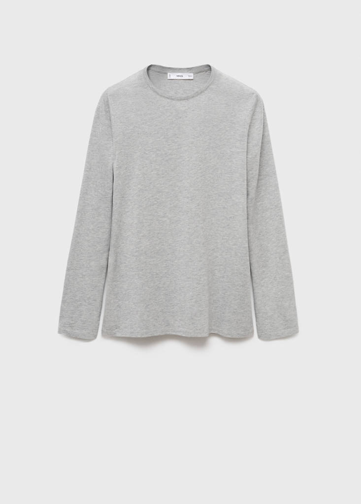 Lyocell cotton pyjama t-shirt — Light/Pastel Grey