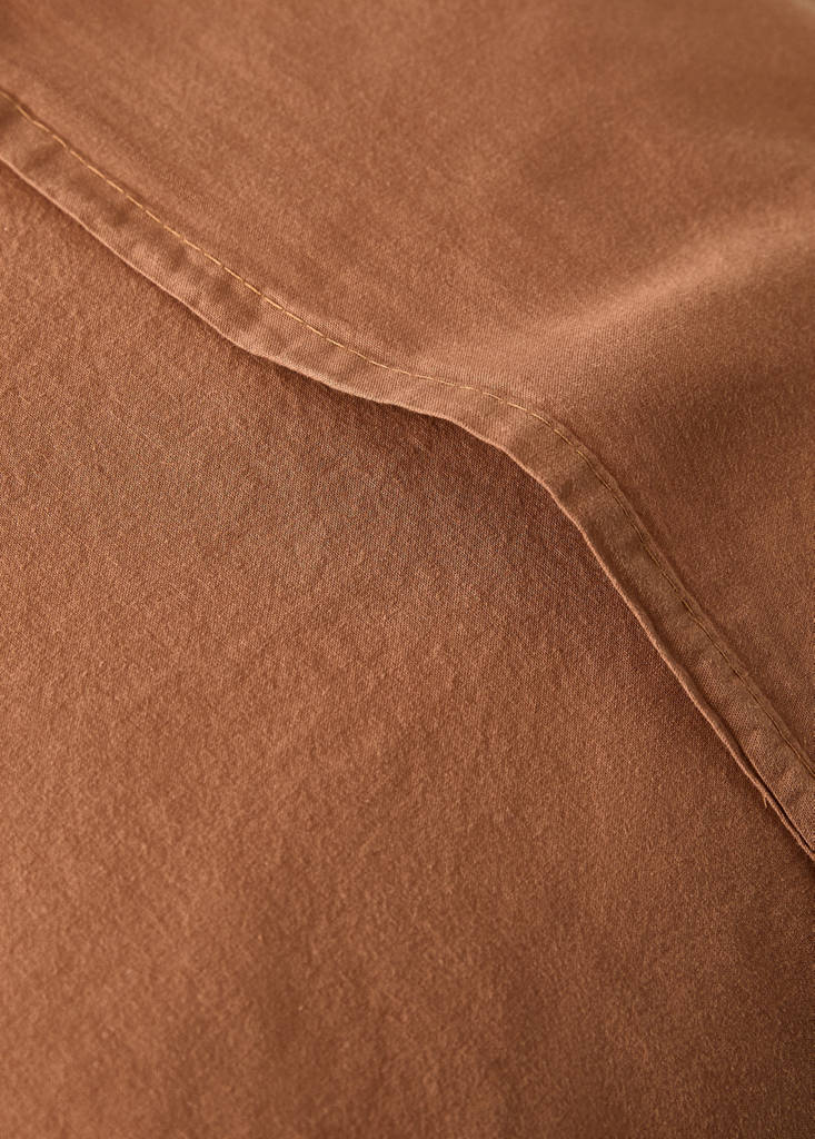 Kinderbett-Kissenbezug aus Leinen und Baumwolle garment-dyed 40x40 cm — Mittelbraun