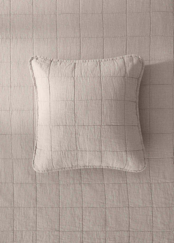 Kinderbett-Kissenbezug aus Leinen und Baumwolle garment-dyed 40x40 cm — Mittelbraun