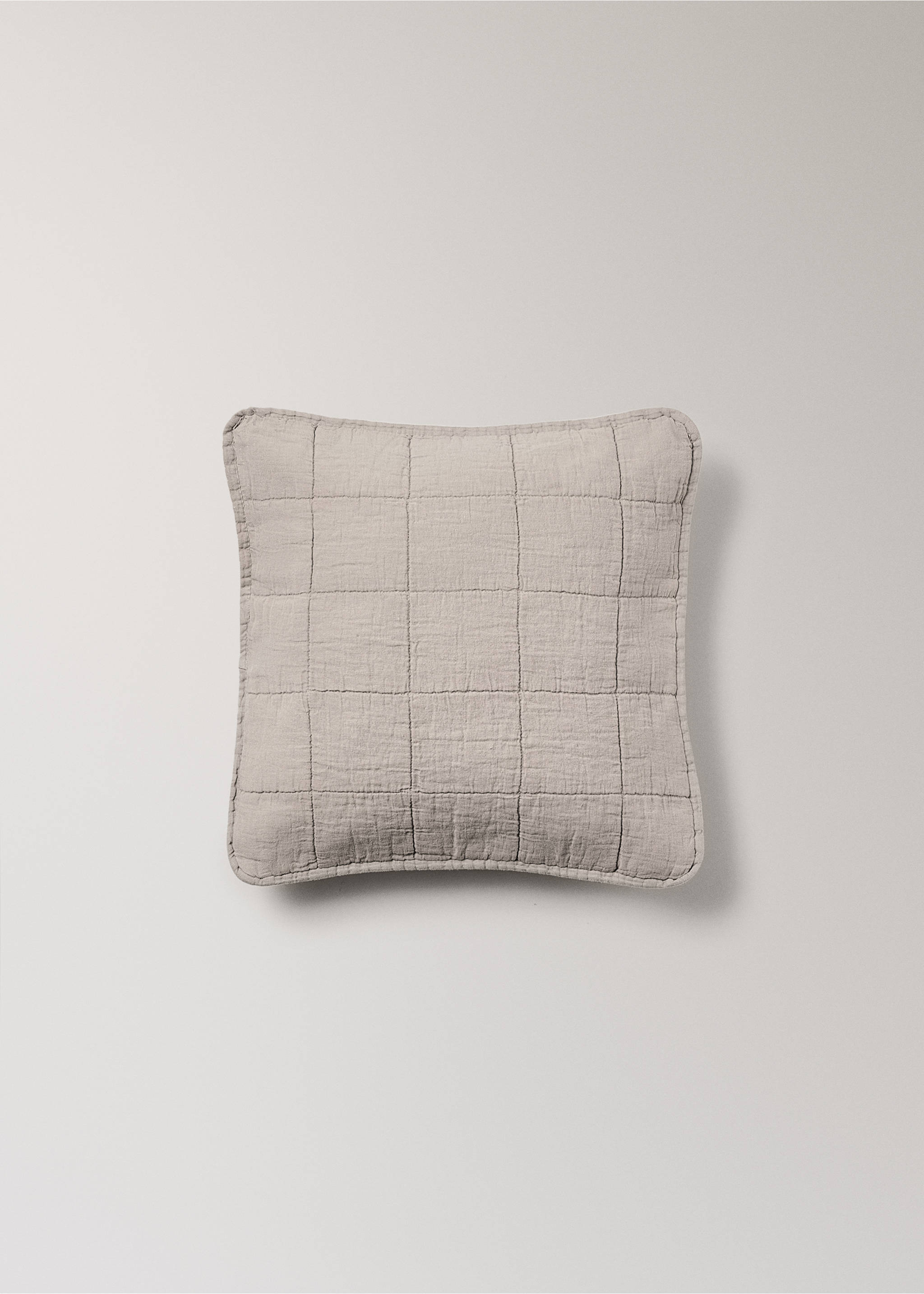Linen-cotton garment-dyed children's bed cushion cover, 40x40 cm - Article without model, Medium Brown. Ref: 17071541-00.