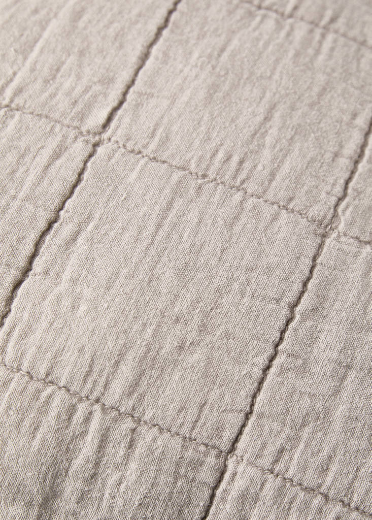 Kinderbett-Kissenbezug aus Leinen und Baumwolle garment-dyed 40x40 cm — Mittelbraun