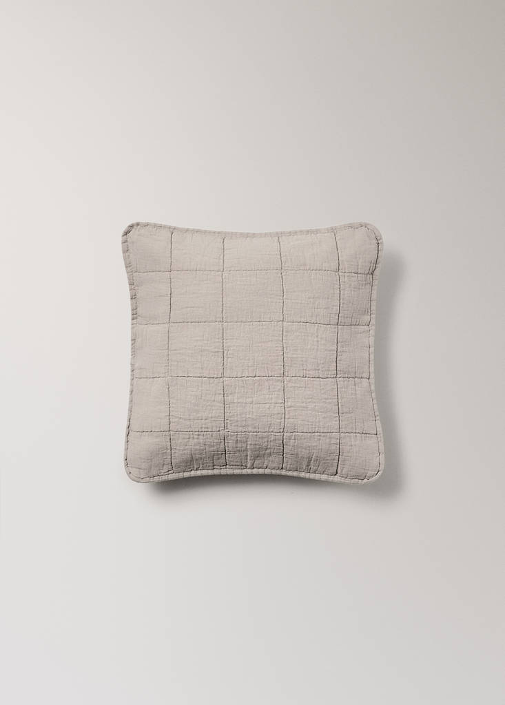 Kinderbett-Kissenbezug aus Leinen und Baumwolle garment-dyed 40x40 cm — Mittelbraun