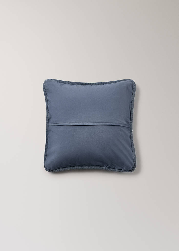Kinderbett-Kissenbezug aus Leinen und Baumwolle garment-dyed 40x40 cm — Blau