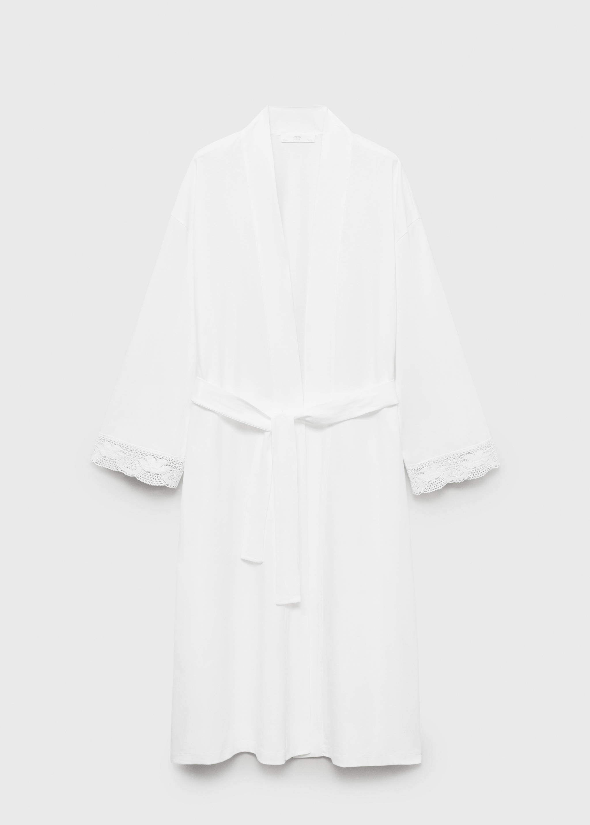 Cotton robe with lace - Article without model