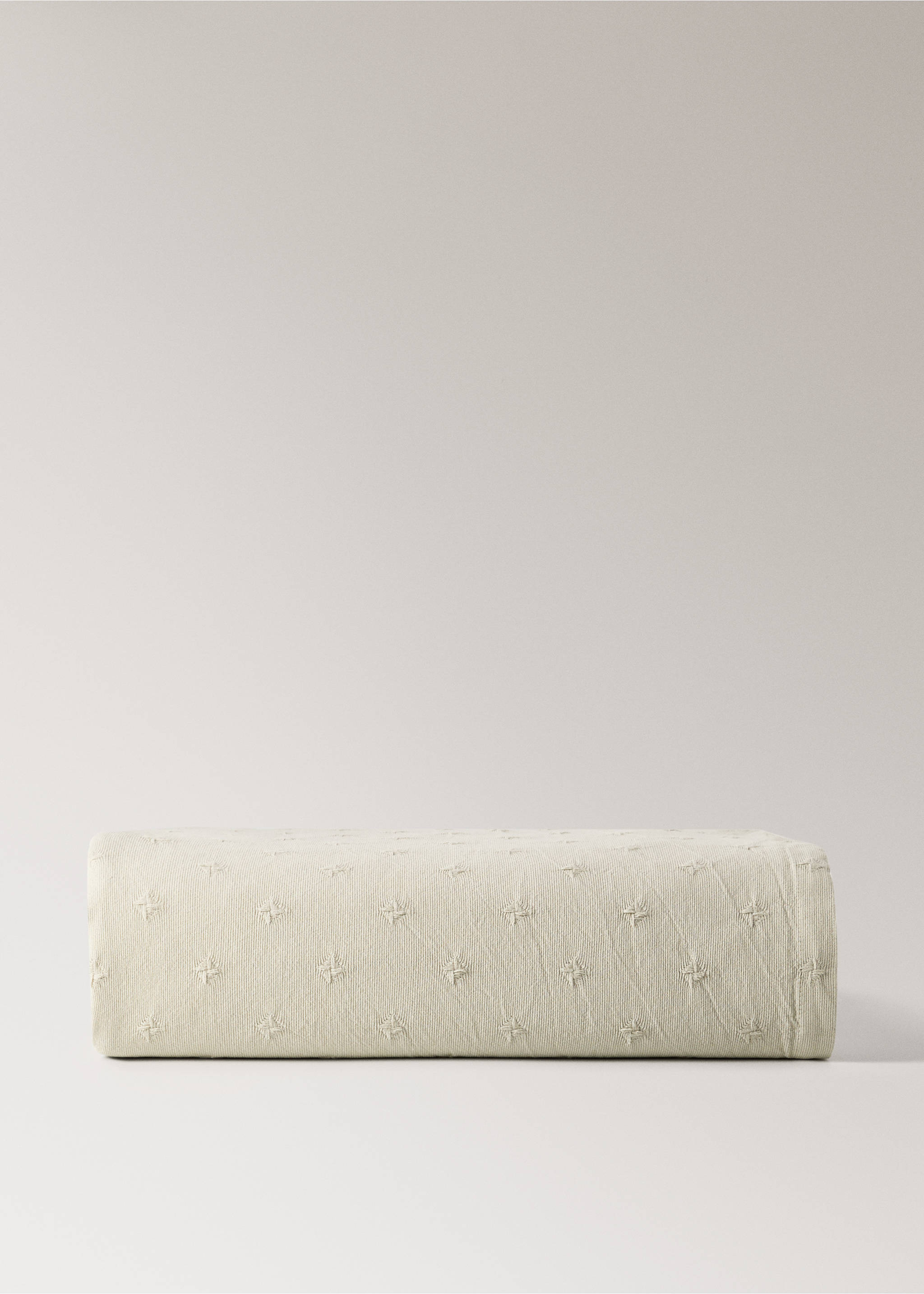 Couvre-lit enfant coton jacquard lit 90/105 cm - Article sans modèle, Vert pastel. Ref: 17071547-00.