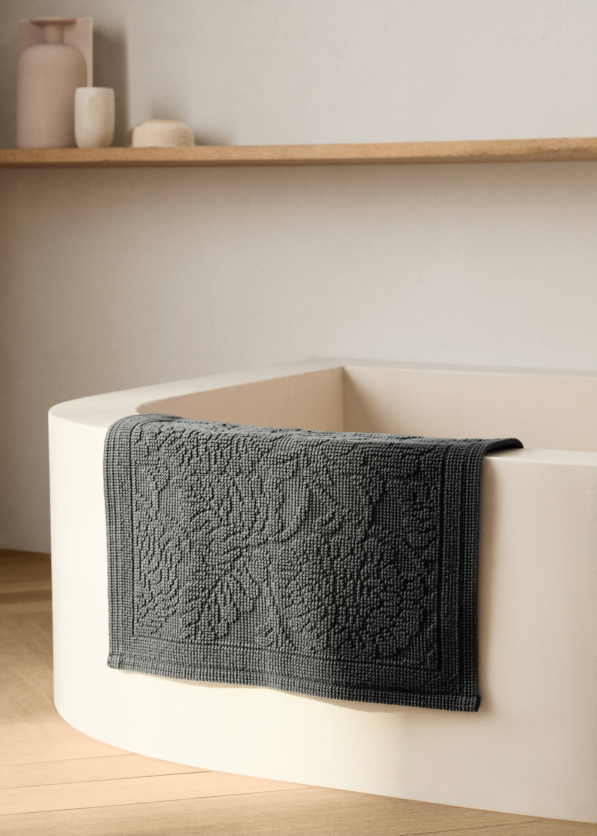 Floral jacquard bath mat - General plane