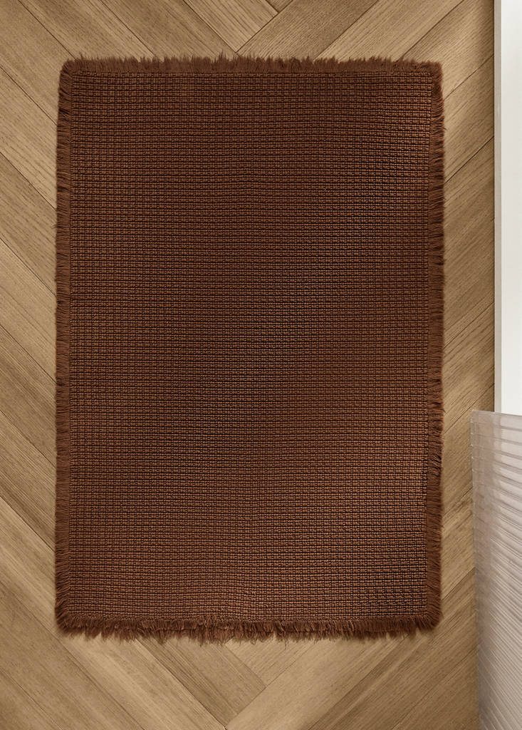MANGO HOME - Tapis de bain coton gaufré marron - 60x90cm