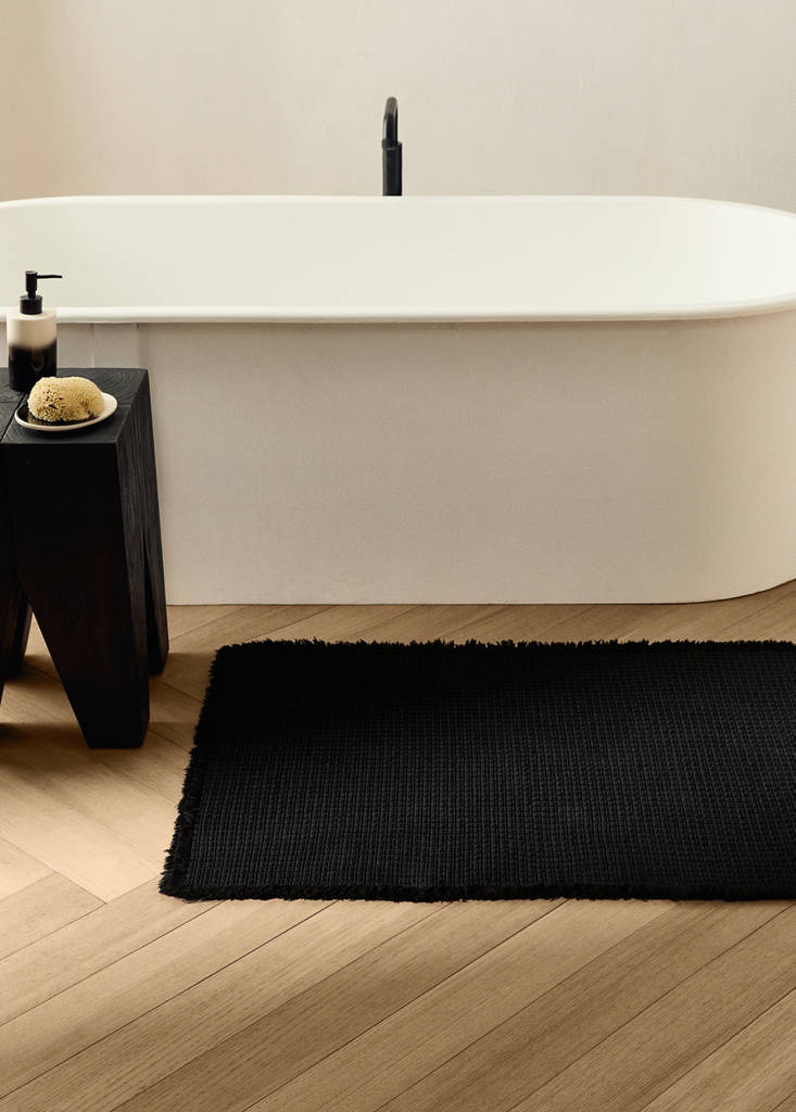 MANGO HOME - Tapis de bain coton gaufré noir - 60x90cm