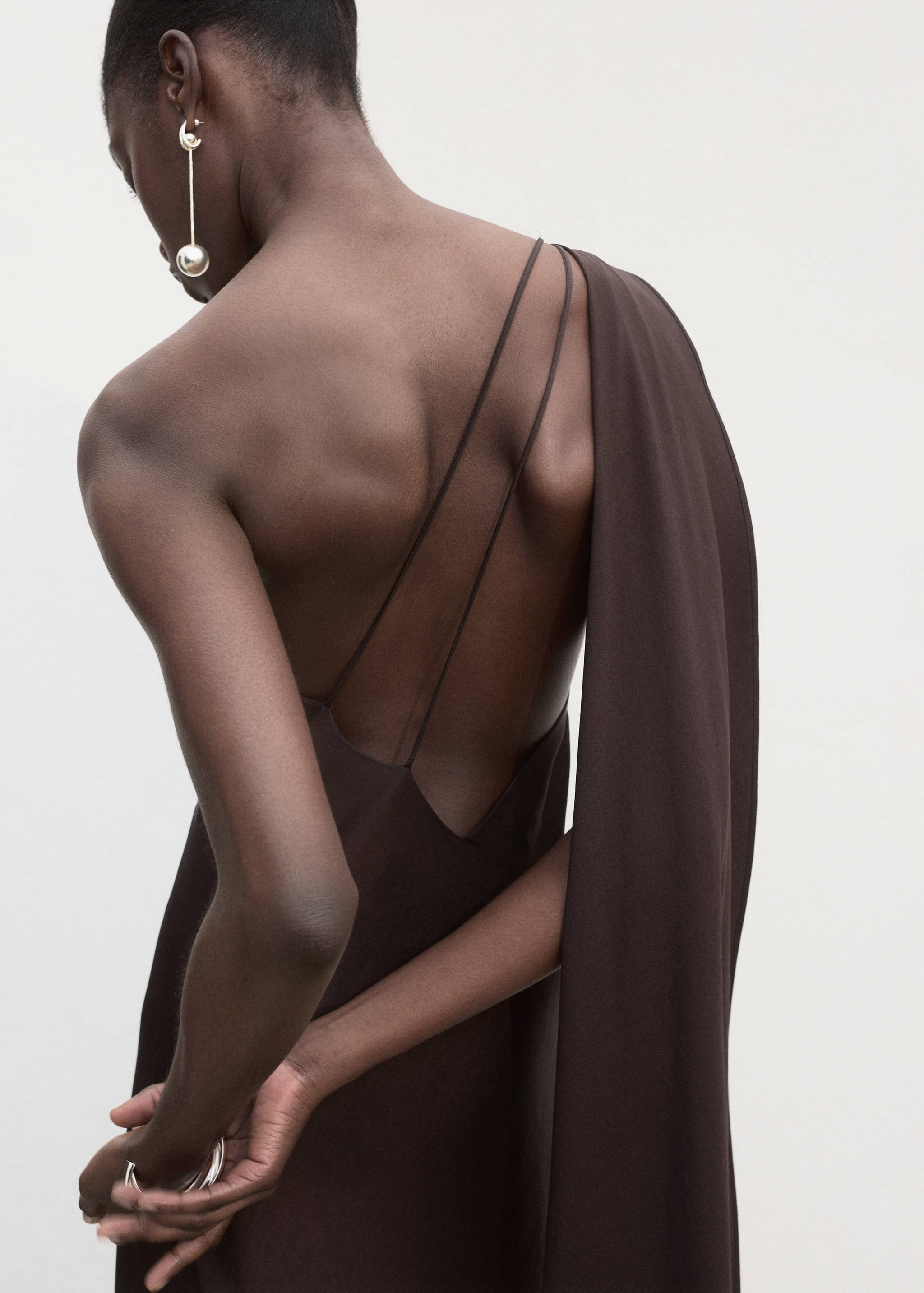 Asymmetrical satin dress - Details of the article 6