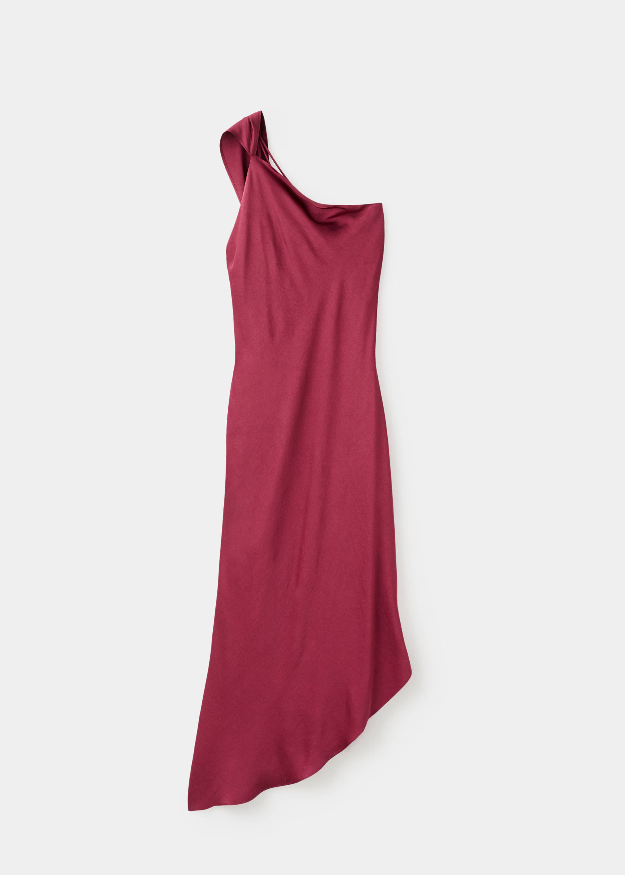 Vestido acetinado assimétrico - Artigo sem modelo