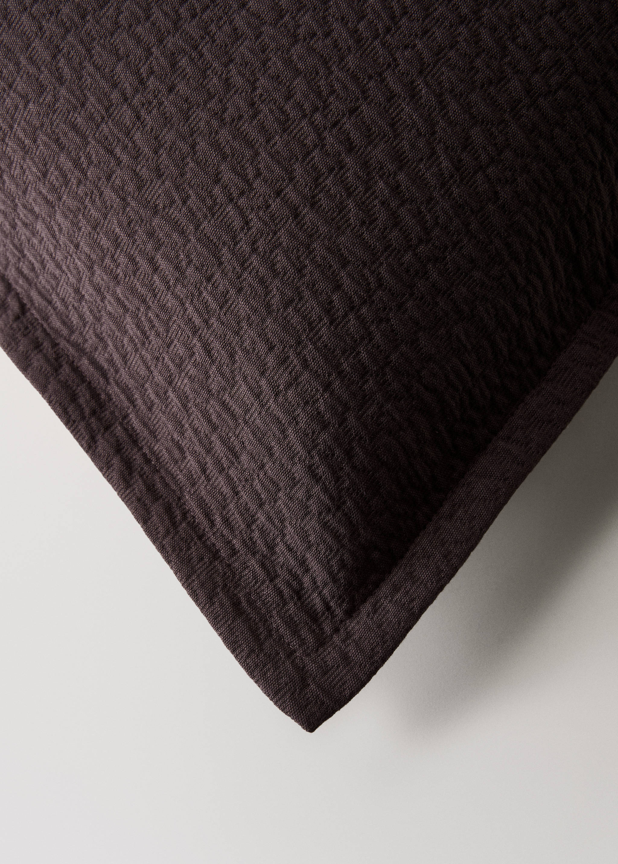 Capa de almofada decorativa de cama de algodão garment-dyed com textura 50x50 cm - Pormenor do artigo 3
