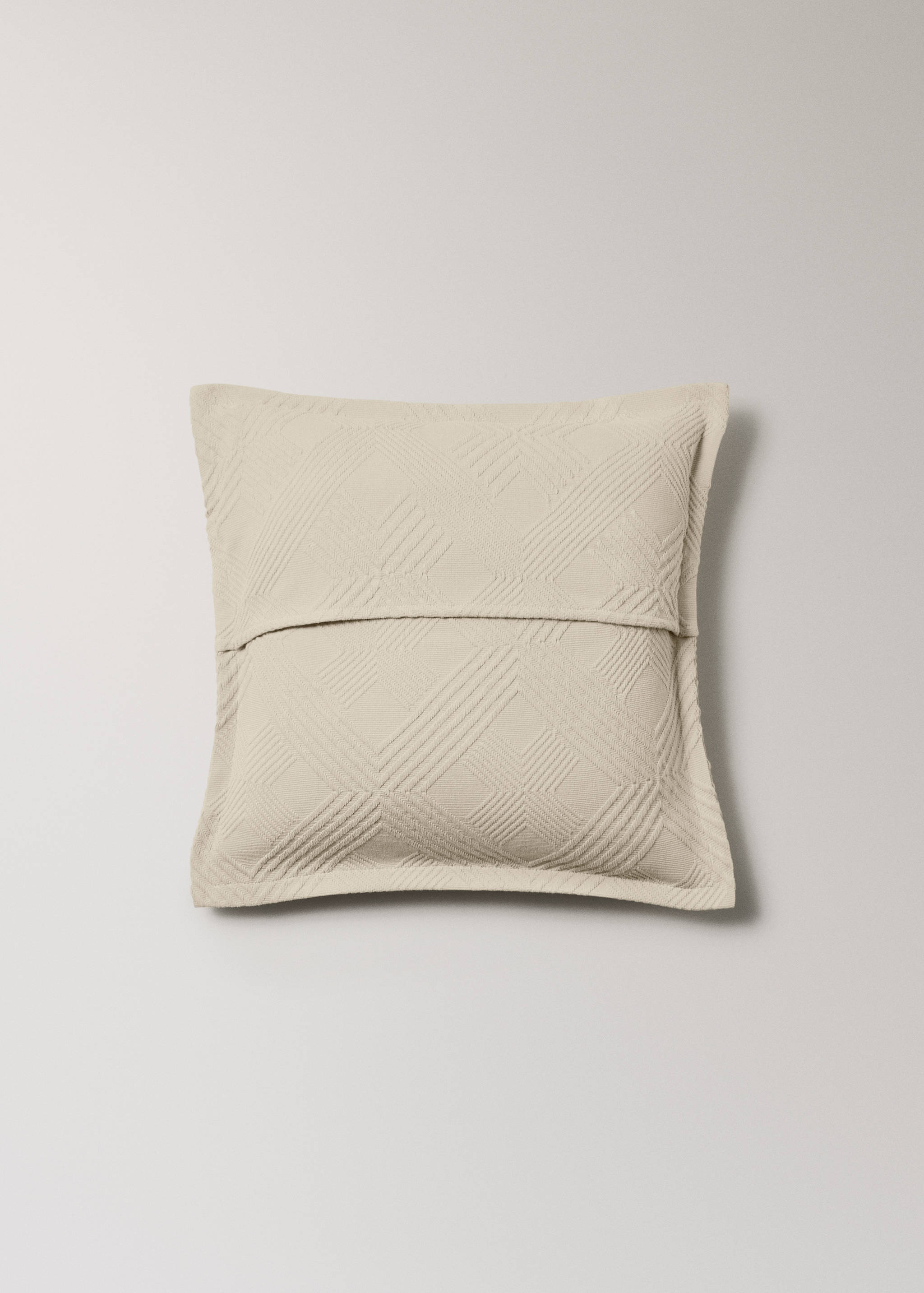 Poszewka na poduszkę z bawełny w żakardowe romby 50x50 cm - Szczegóły artykułu 1