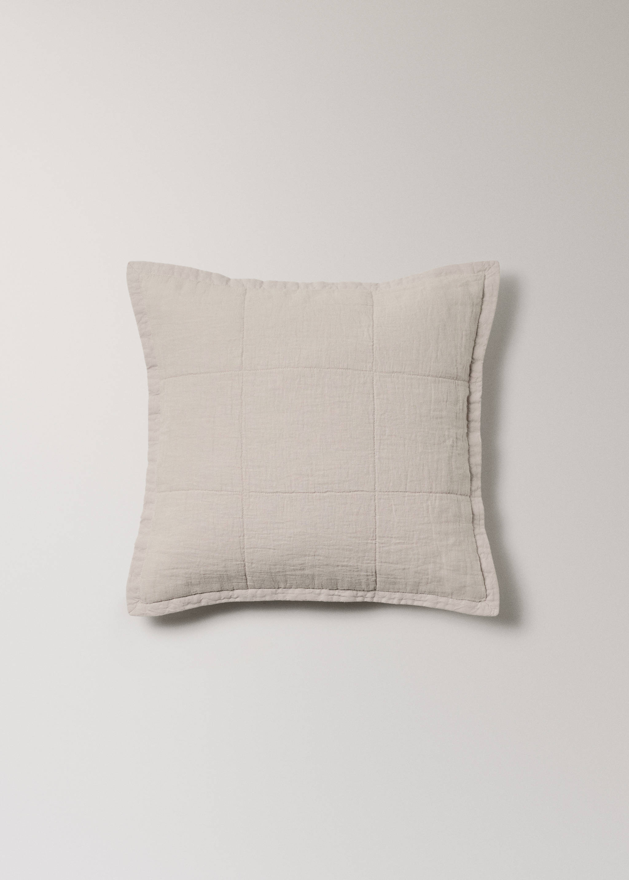 Μαξιλαροθήκη κρεβατιού από πλυμένο λινό με μεγάλα καρό 50/50 εκ - Προϊόν χωρίς μοντέλο