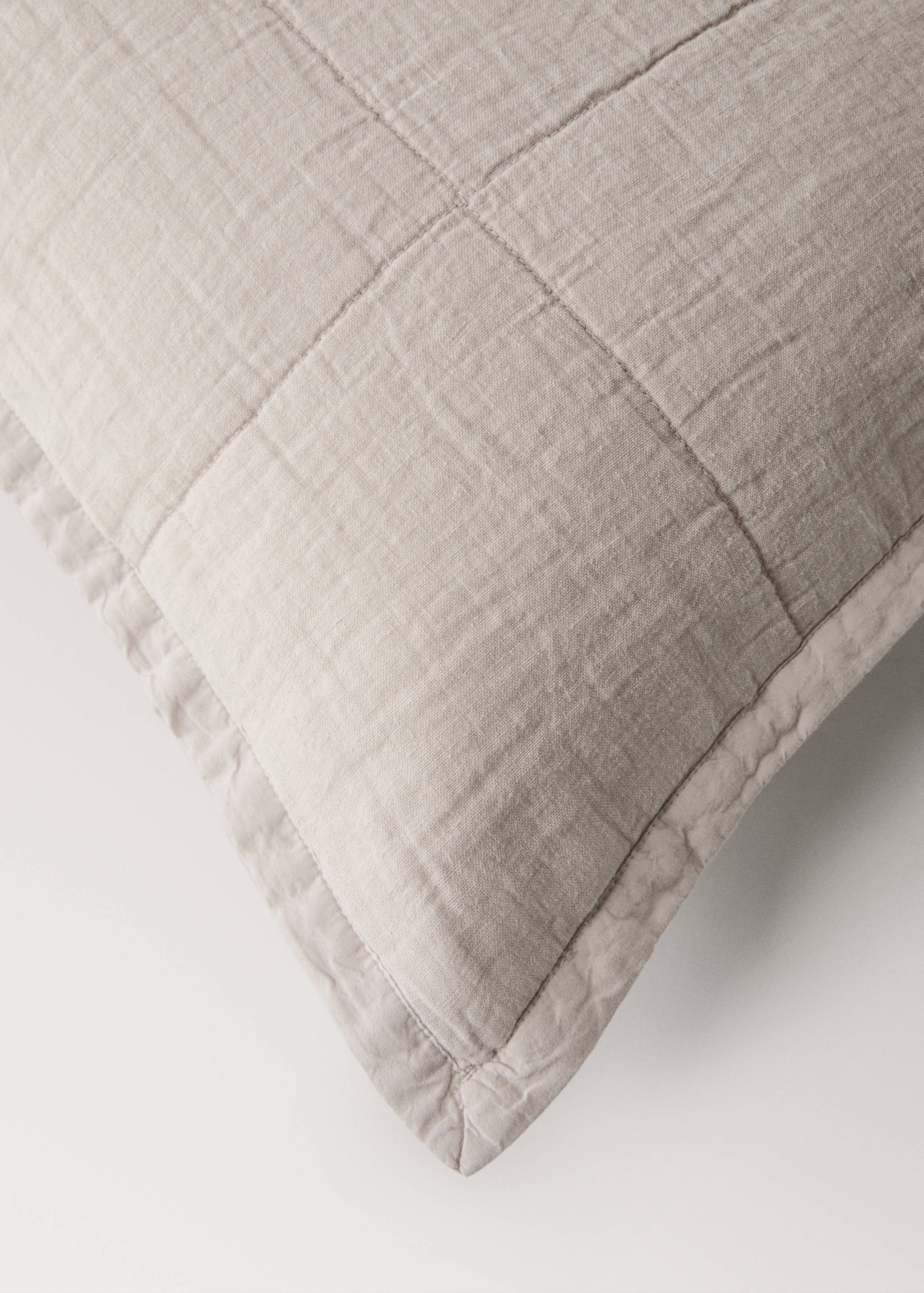 Μαξιλαροθήκη κρεβατιού από πλυμένο λινό με μεγάλα καρό 50/50 εκ - Λεπτομέρεια του προϊόντος 3
