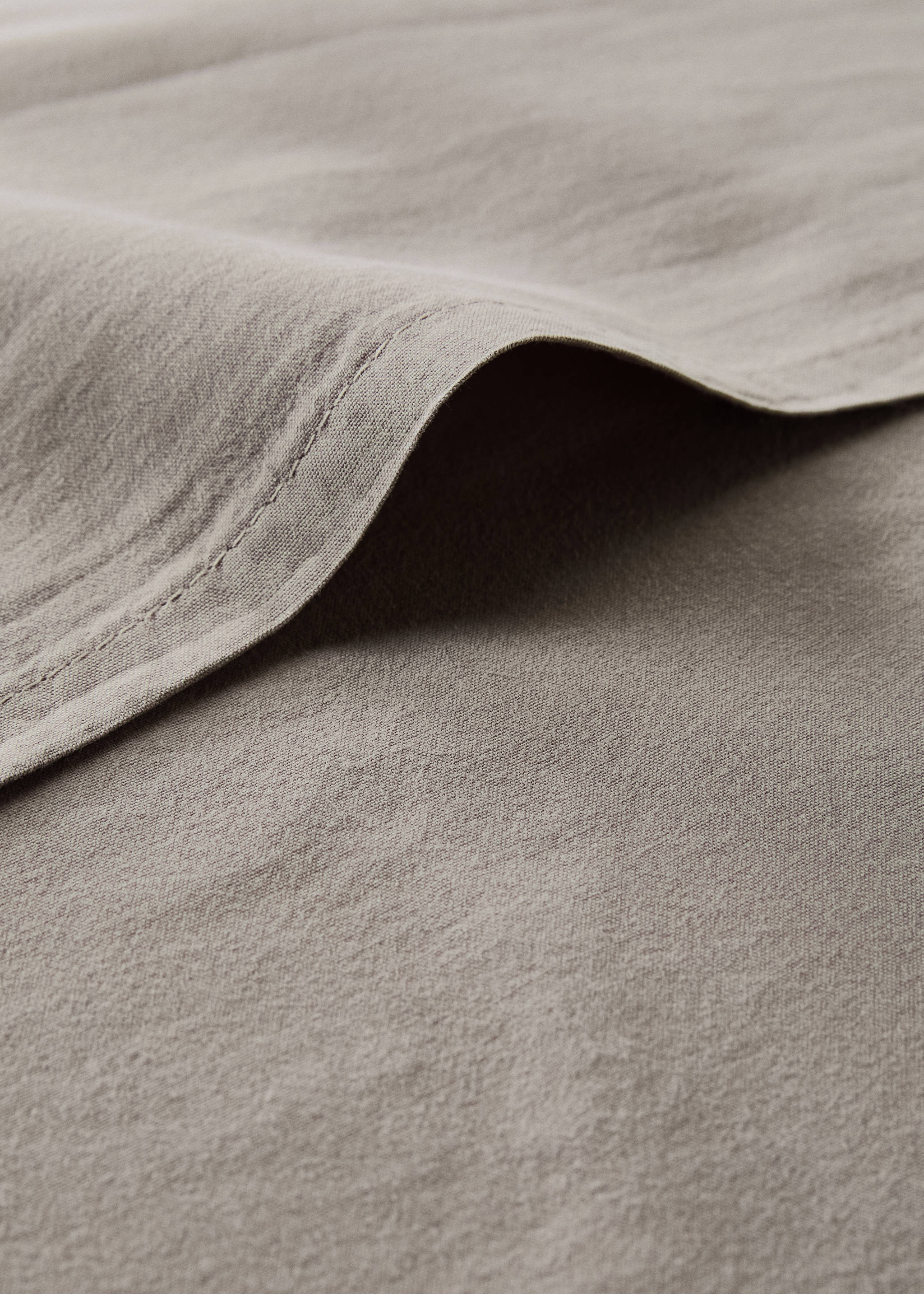 Washed linen large check cushion cover 50x50 cm - Details of the article 4